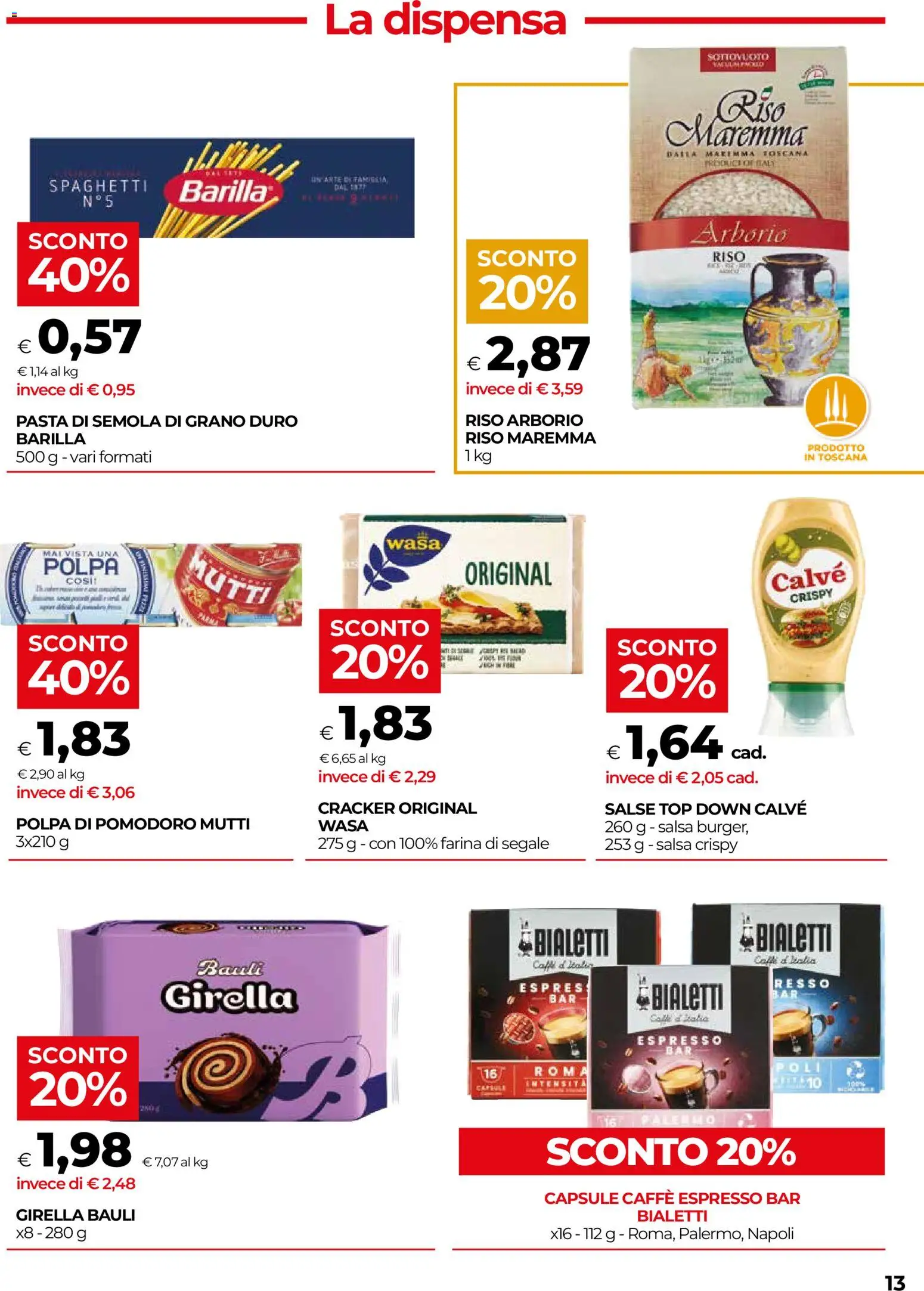 Volantino COOP del 23/07/2026 | Pagina: 13 | Prodotti: Riso, Salsa, Top, Farina