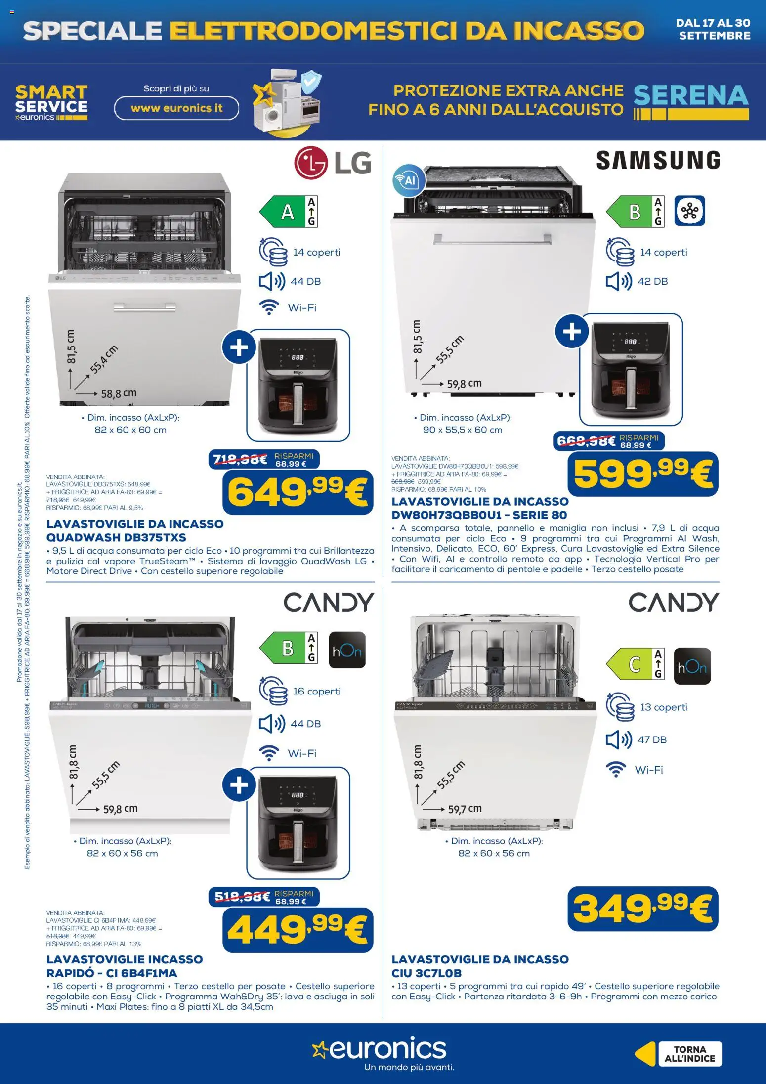 Volantino Euronics del 17/09/2026 | Pagina: 7 | Prodotti: Posate, Piatti, Acqua, Lavastoviglie