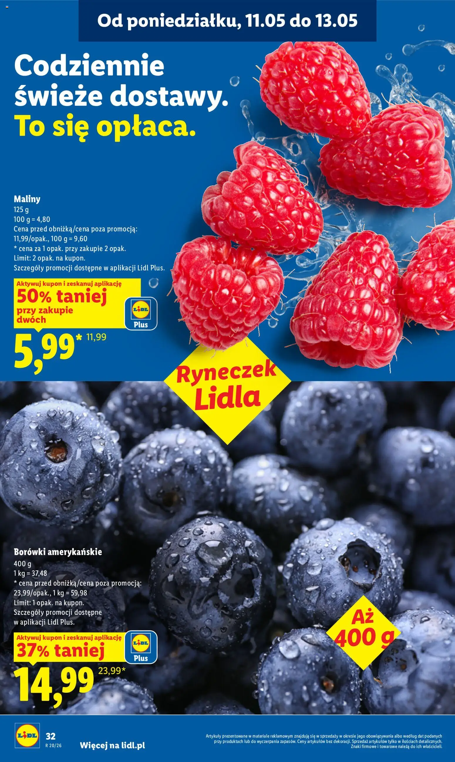 Lidl Polsko leták od 11.05.2026 | Strana: 32 | Produkty: Maliny