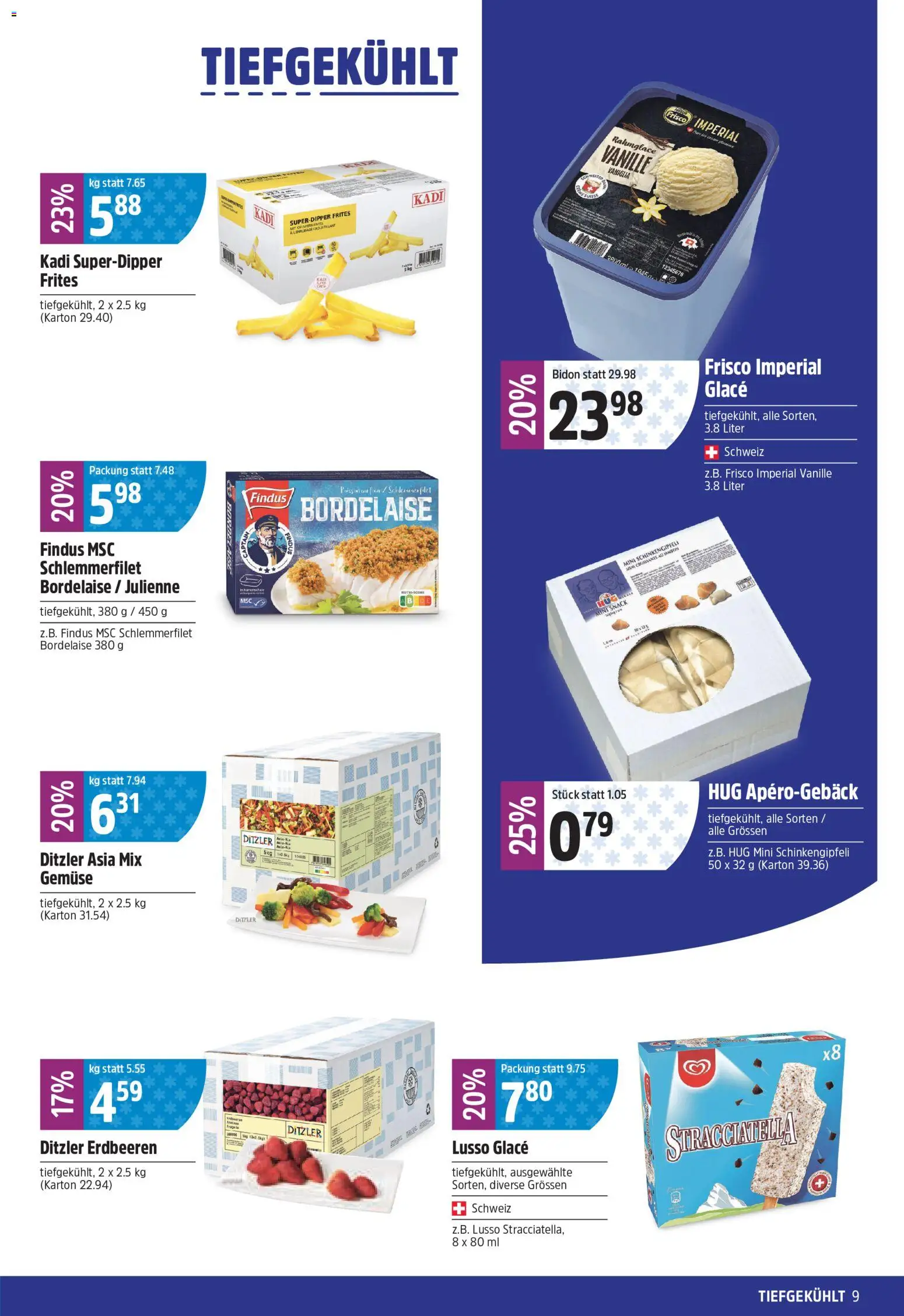 TopCC aktionen – gültig ab 22.06.2026 | Seite: 9 | Produkte: Glace, Gemüse, Erdbeeren