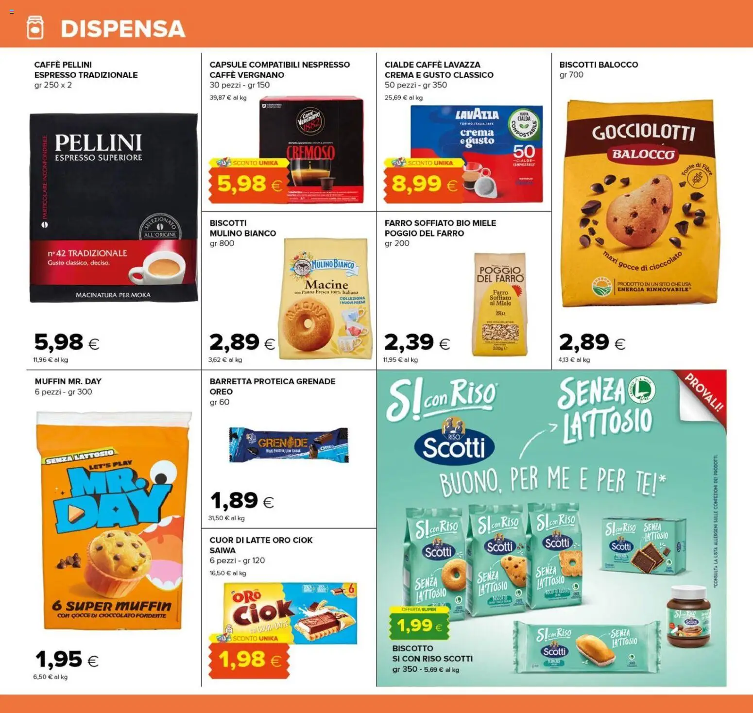 Volantino Tigre del 02/09/2026 | Pagina: 14 | Prodotti: Crema, Barretta proteica, Lavazza, Senza lattosio