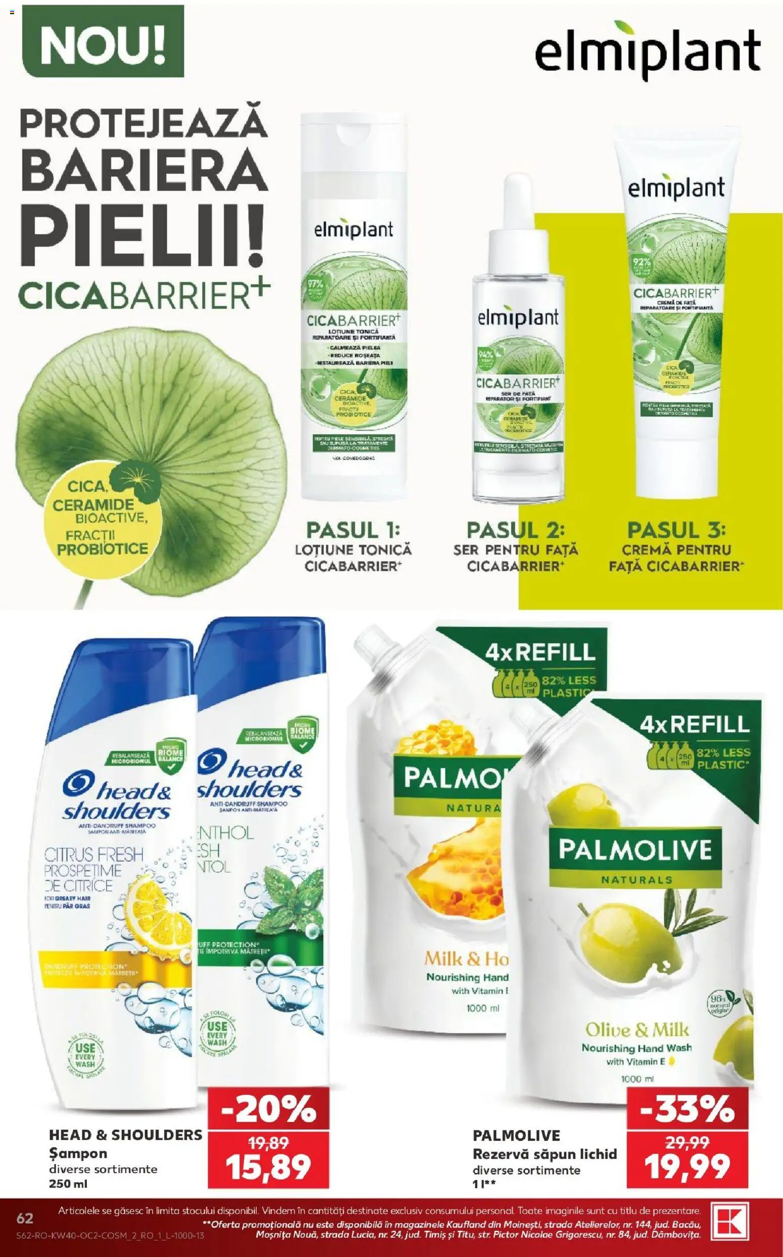 Kaufland RO akciós ujság - amely érvényes a következő dátumtól: 2026.09.30. | Oldal: 62 | Termékek: Vitamin, Head & Shoulders, Palmolive, Sampon