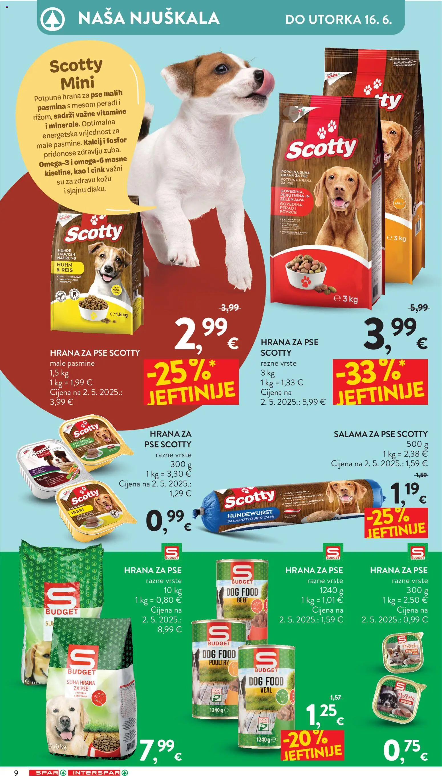 Spar katalog | vrijedi od 03.06.2026 | Stranica: 9 | Proizvodi: Salama, Hrana za pse, Pašteta, Suha hrana za pse