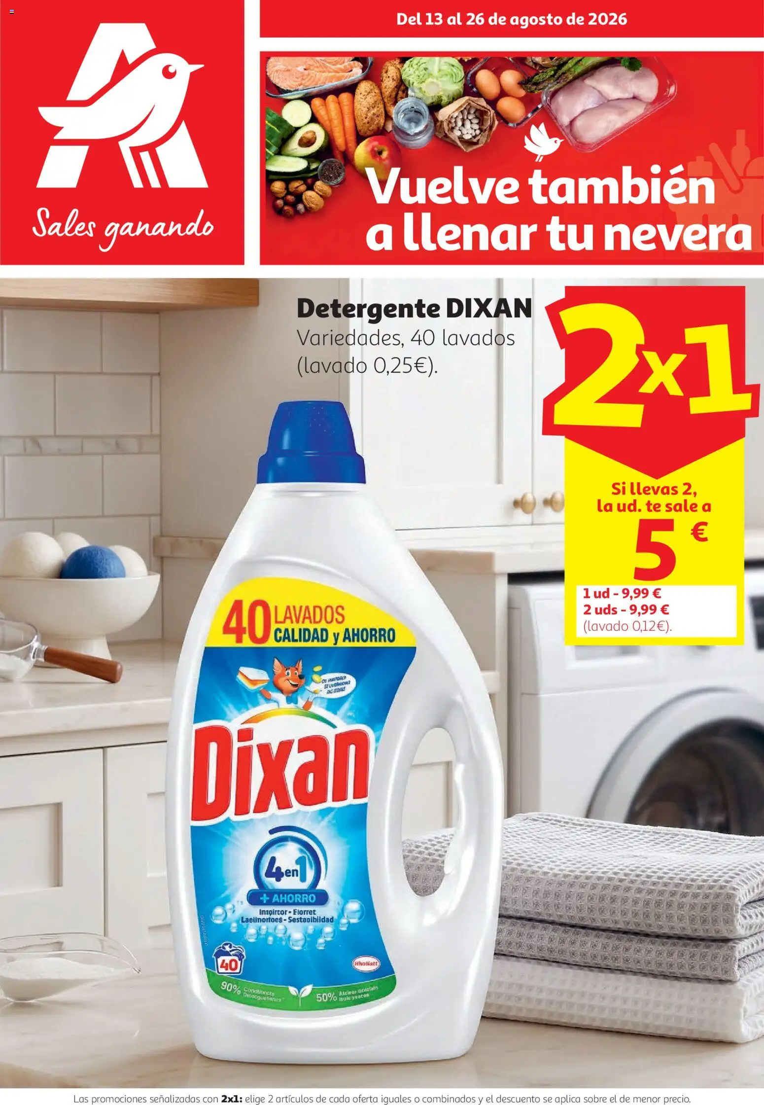 Alcampo folleto │ válido desde el 13/08/2026 | Página: 1 | Productos: Detergente, Té, Nevera