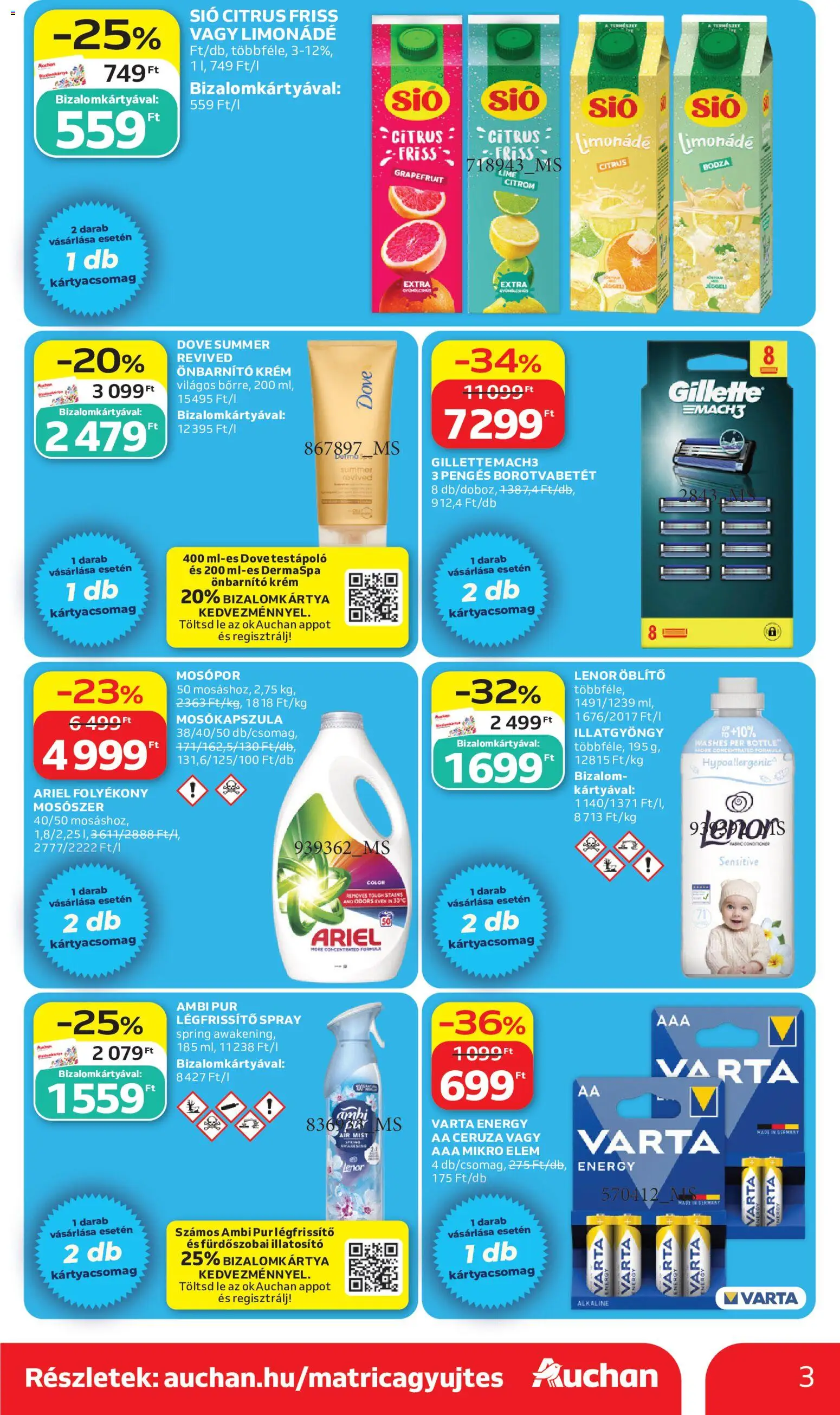 Auchan akciós ujság - amely érvényes a következő dátumtól: 2026.07.02. | Oldal: 3 | Termékek: Mosókapszula, Öblítő, Önbarnító krém, Mosószer