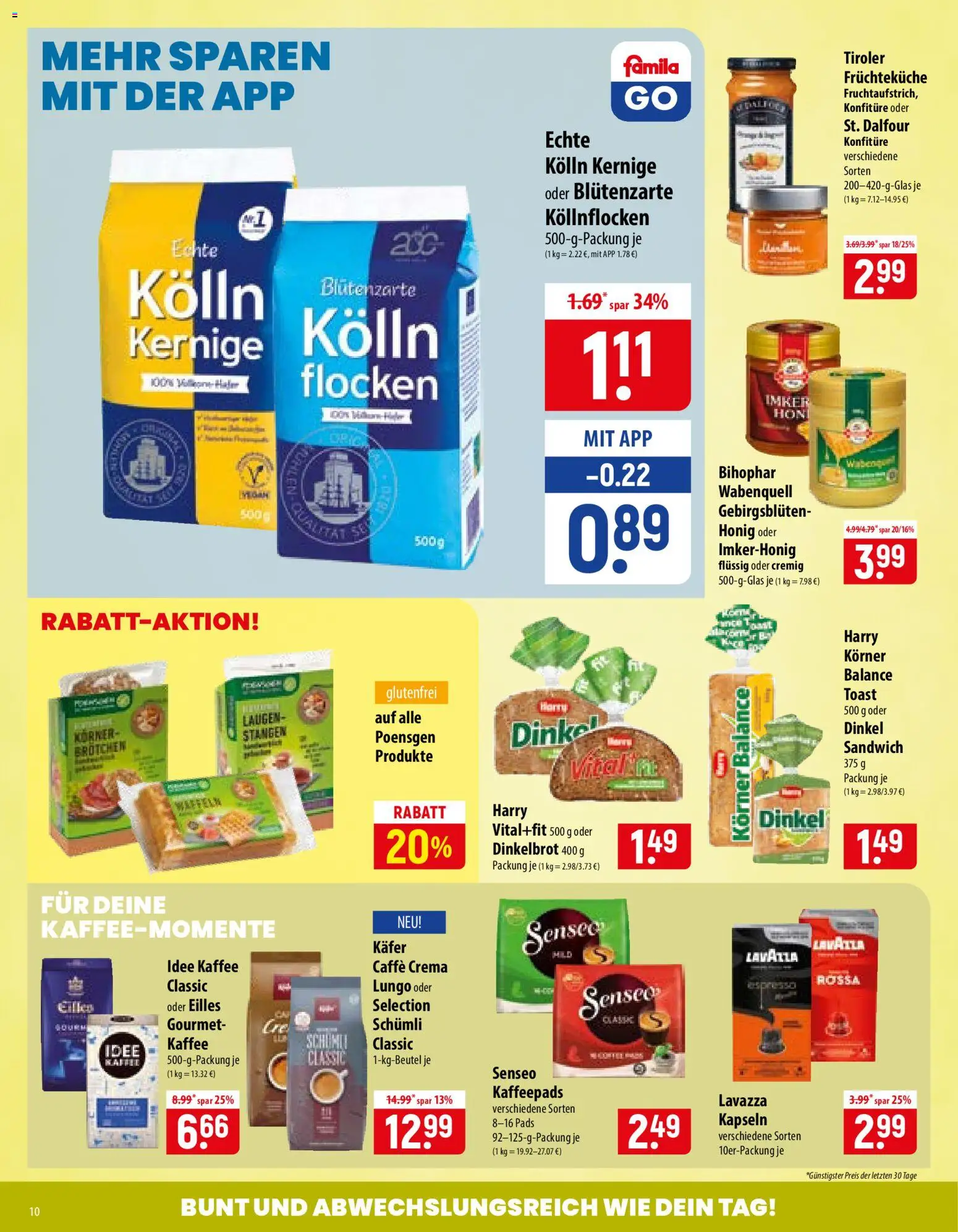Famila Prospekt – gültig ab 14.09.2026 | Seite: 10 | Produkte: Senseo, Lavazza, Kaffeepads, Toast