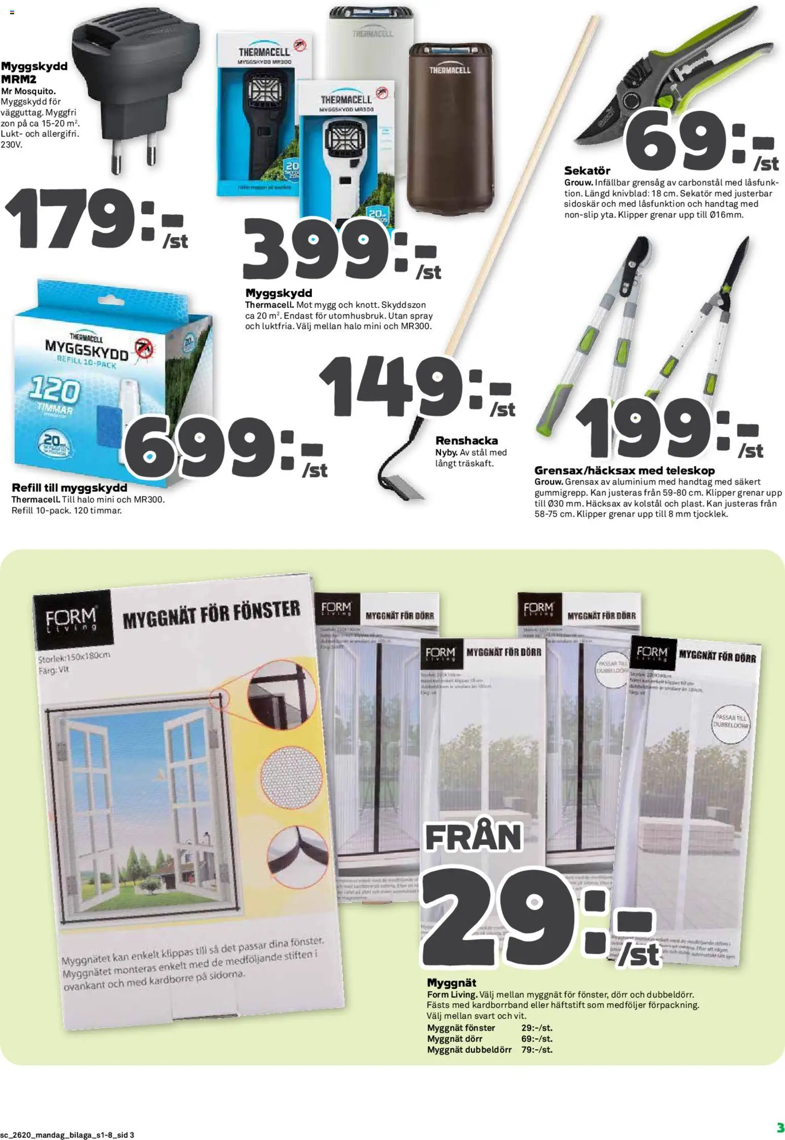 Stora Coop reklamblad aktuell från 11.05.2026 | Sida: 15 | Produkter: Sekatör, Grensåg, Grensax, Myggnät