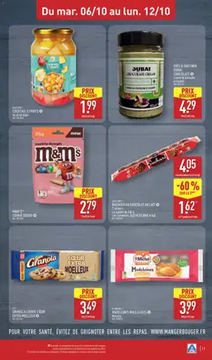 Aldi - Prévisualisation de ROCHERS AU CHOCOLAT AU LAIT, 7 rochers. Le produit de 245 g. Les 2 produits : 5,67 € (11,58 € le kg). valide à partir de 06/10/2026 | Page: 13