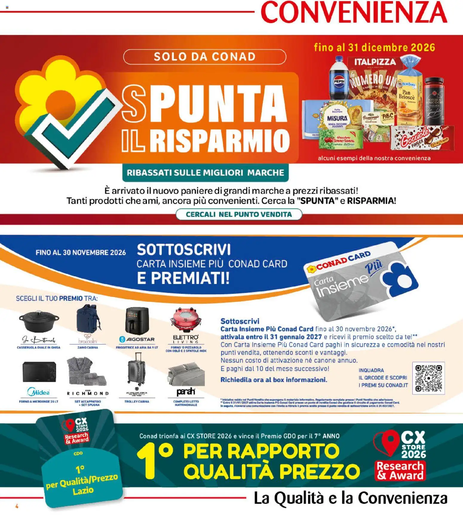 Volantino Conad del 14/10/2026 | Pagina: 4 | Prodotti: Minestrone, Merluzzo, Verdure, Piselli