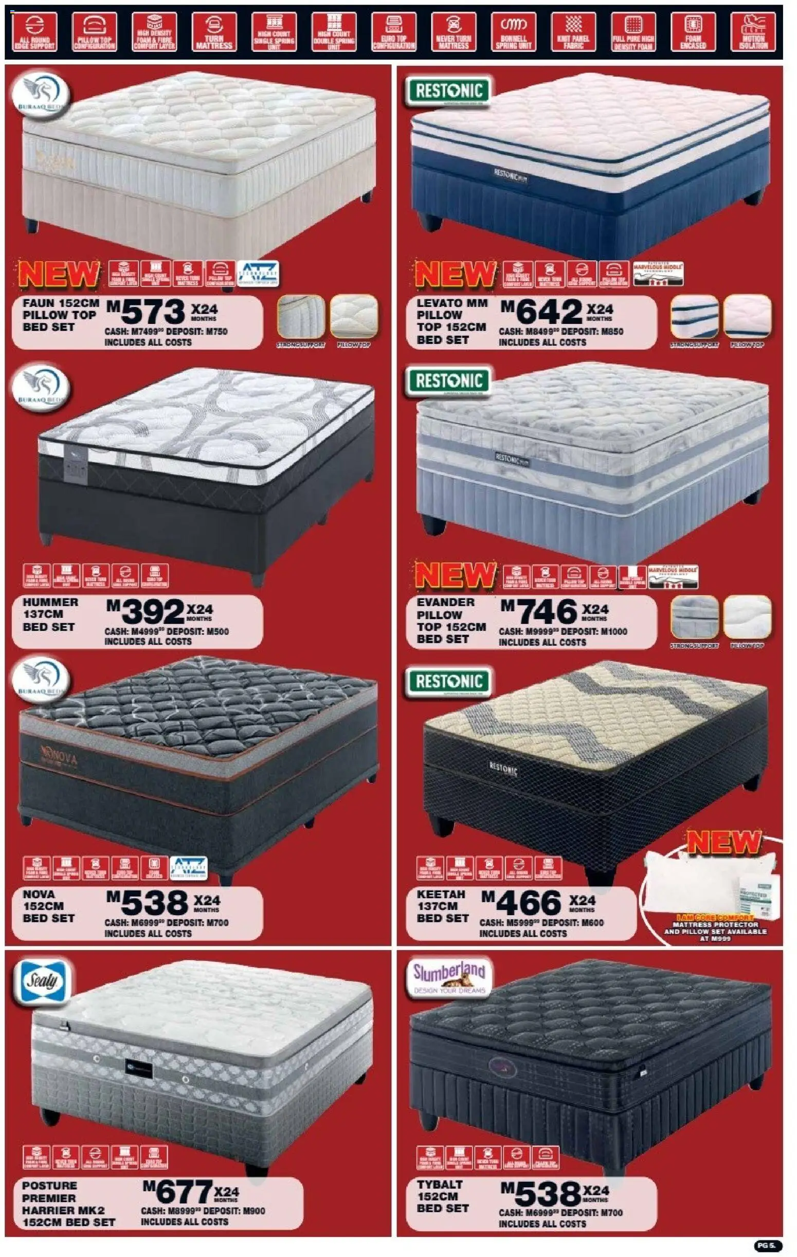 New Lewis Stores catalogue – valid from 10/08/2026 | Page: 5 | Products: Bed, Mattress, Pillow, Foam