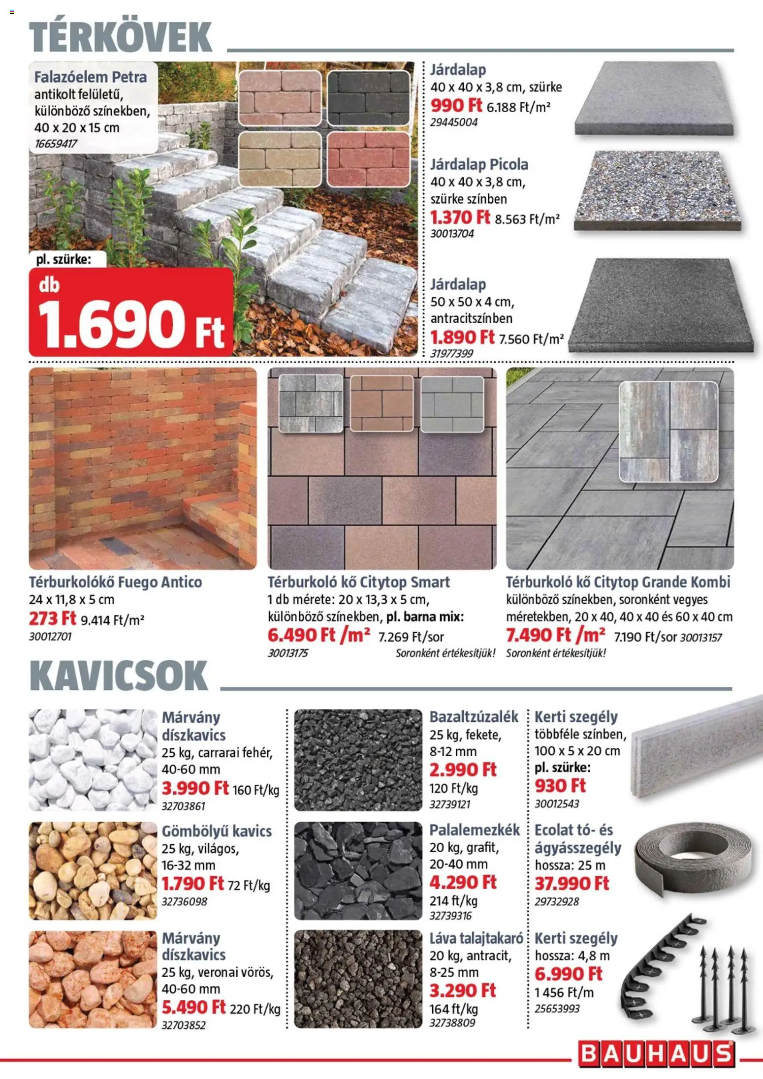 Bauhaus akciós ujság - amely érvényes a következő dátumtól: 04.06.2026 | Oldal: 15 | Termékek: Ágyásszegély, Kavics