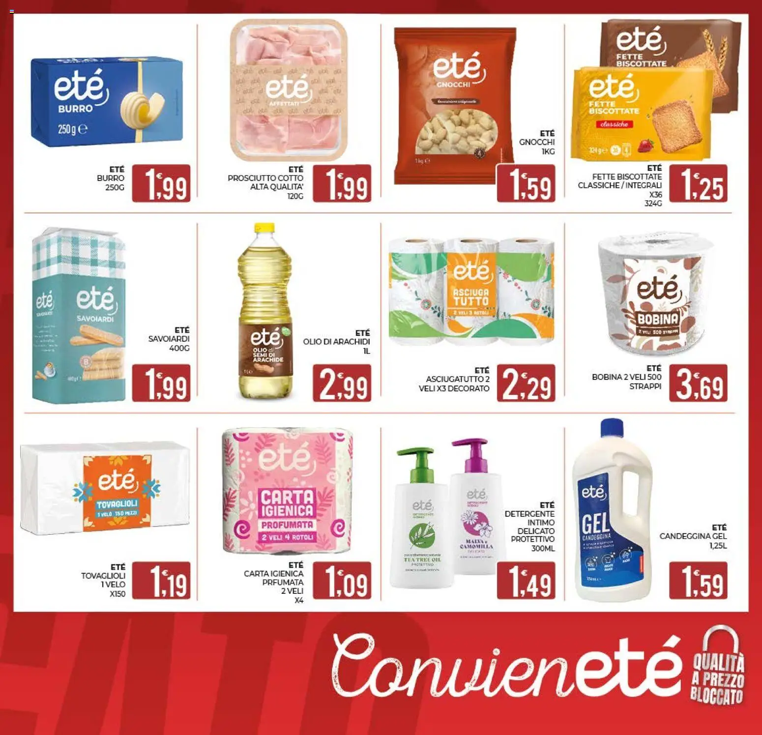 Volantino Eté del 02/10/2026 | Pagina: 14 | Prodotti: Detergente, Olio di arachidi, Prosciutto, Fette biscottate