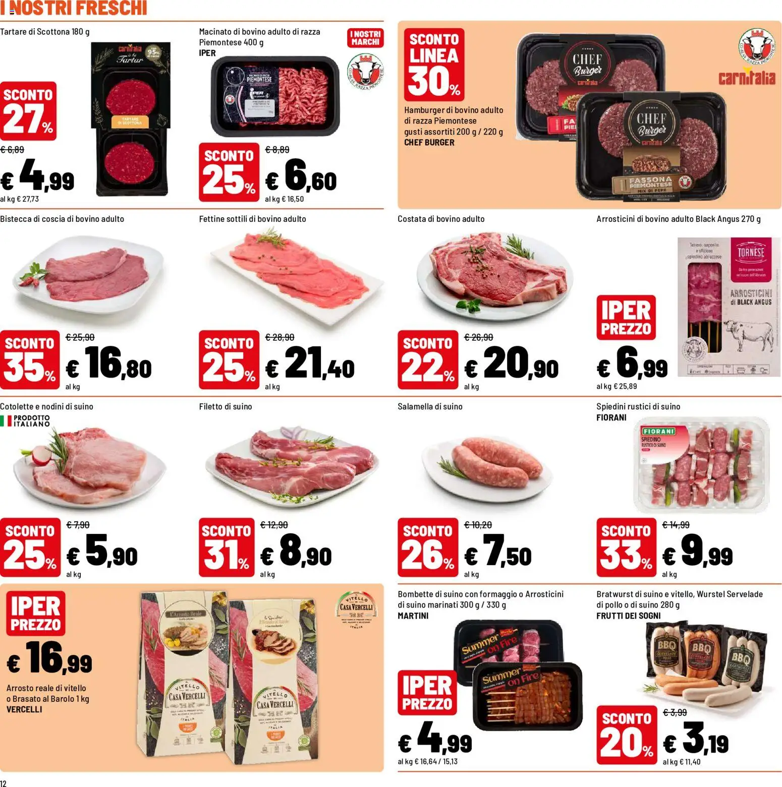Volantino Iper del 31/08/2026 | Pagina: 12 | Prodotti: Arrosto, Pepe, Vitello, Arrosticini