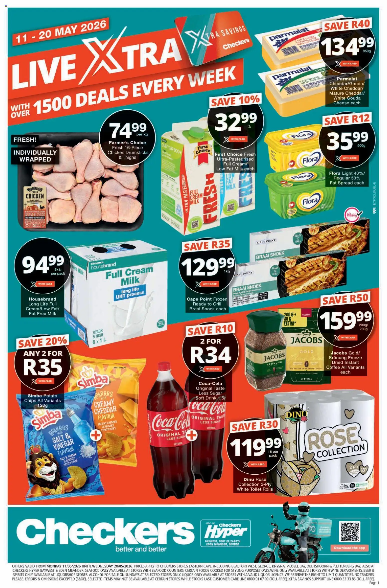 New Checkers catalogue – valid from 11.05.2026 | Page: 1 | Products: Toilet, Chicken, Salt, Sugar