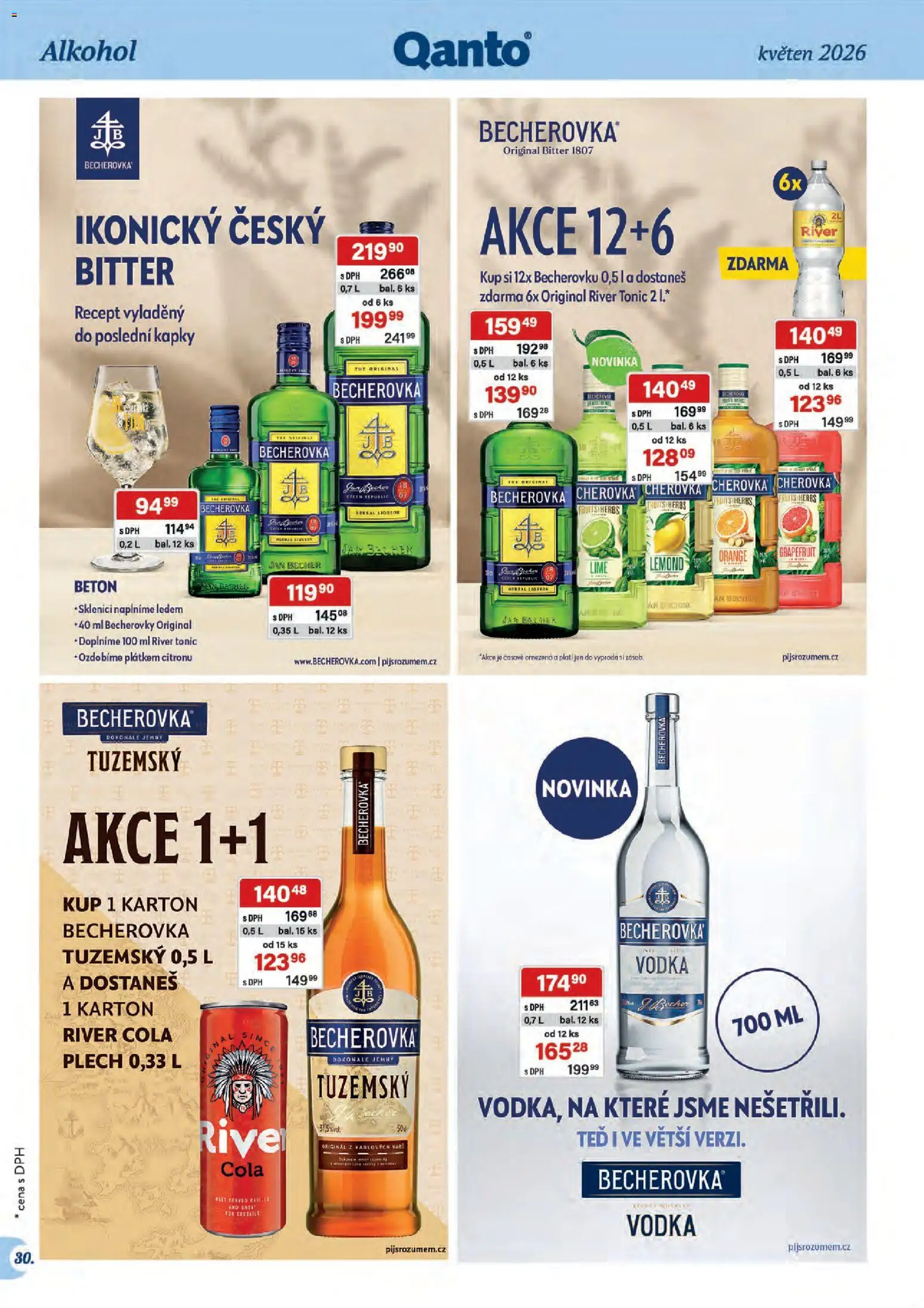 Astur & Qanto leták - Velkoobchod 05/2026 od 01.05.2026 | Strana: 30 | Produkty: Plech, Tonic, Becherovka, Jar