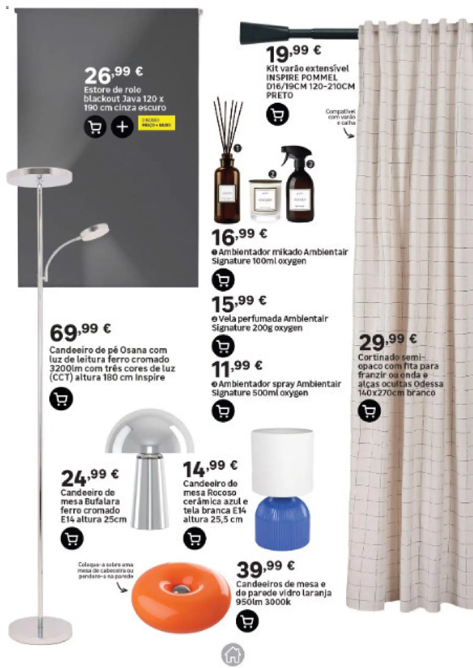 Leroy Merlin - Catálogo de Decoração Portugal Continental │ válido de 17/09/2026 | Página: 19 | Produtos: Candeeiro de pé, Ferro, Ambientador, Mesa