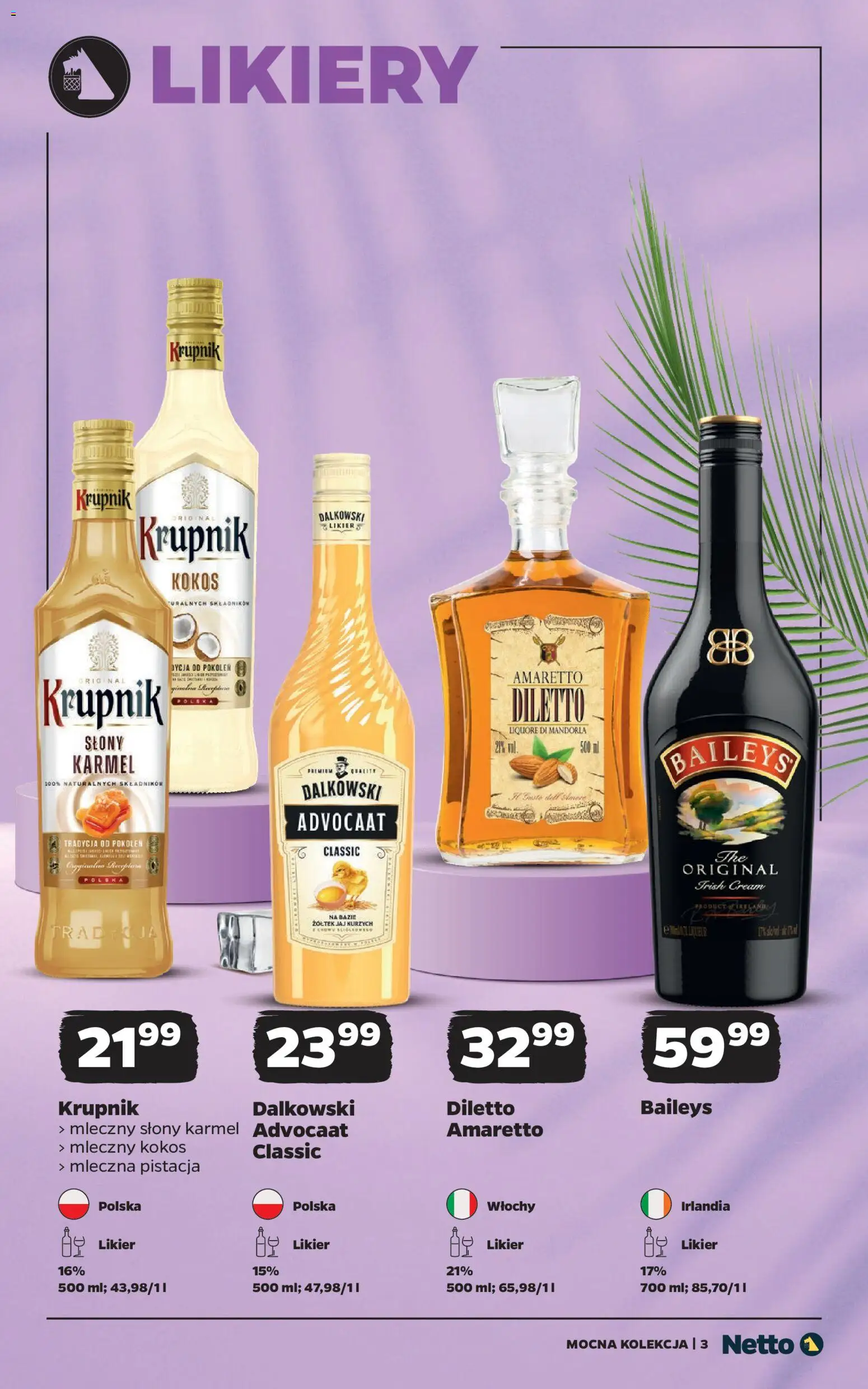 Netto gazetka - Alkohole mocne od 20.07.2026 | Strona: 3 | Produkty: Baileys, Amaretto