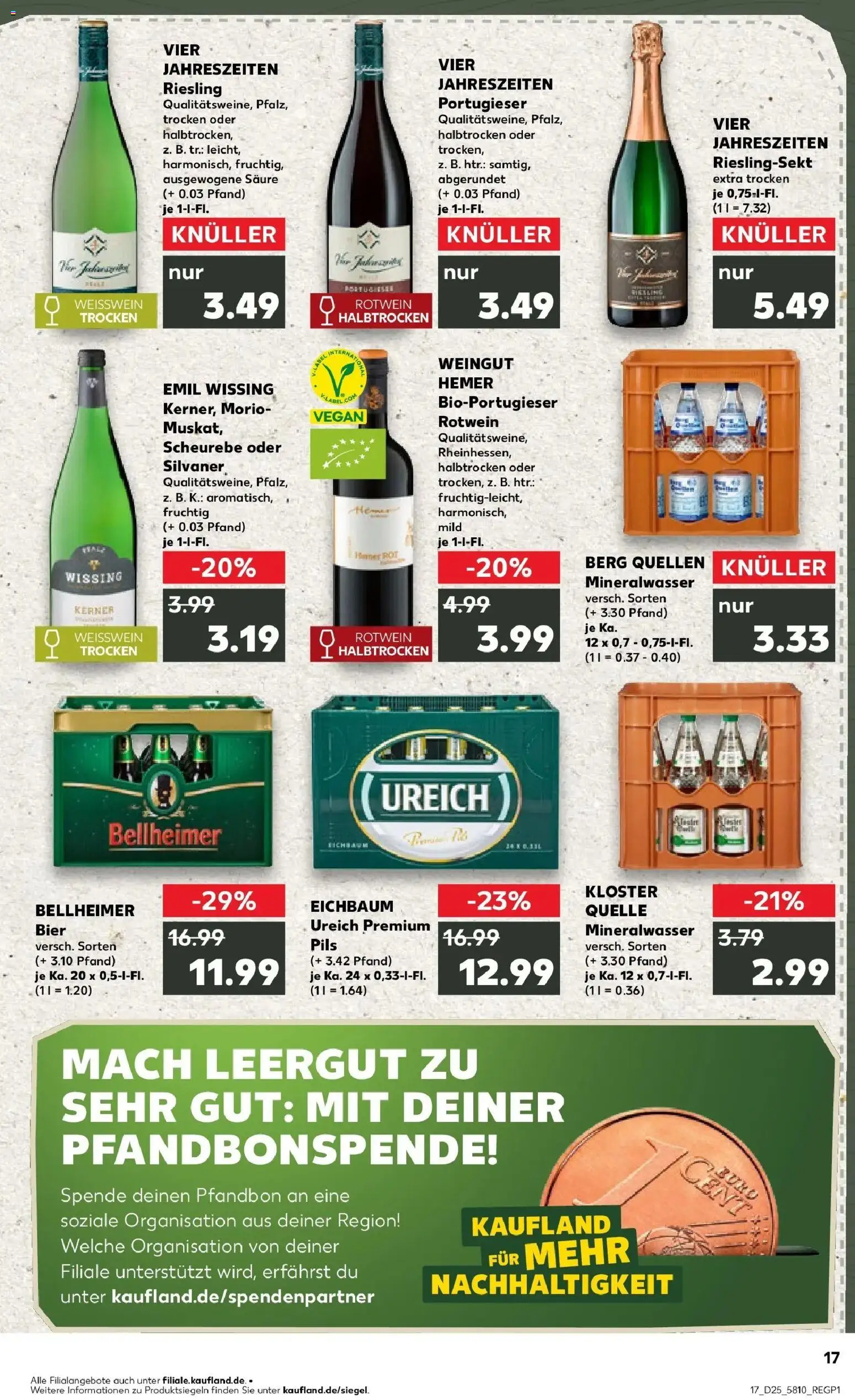 Kaufland Prospekt Grünstadt – gültig ab 15.06.2026 | Seite: 2 | Produkte: Bier, Weißwein, Rotwein, Mineralwasser