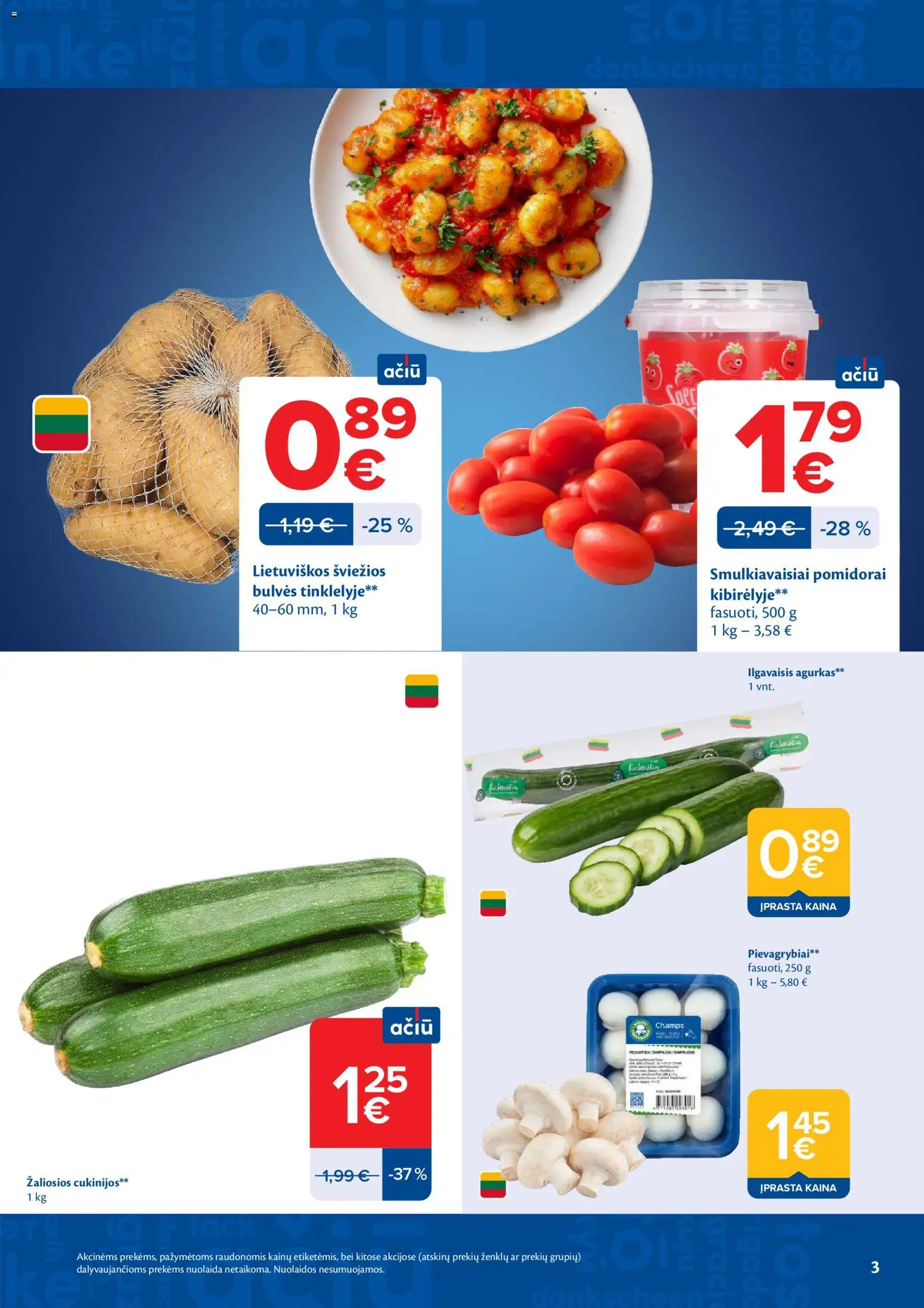 MAXIMA akcijos nuo 16.06.2026 | Puslapis: 3 | Prekių: Agurkas, Pievagrybiai, Bulvės, Pomidorai