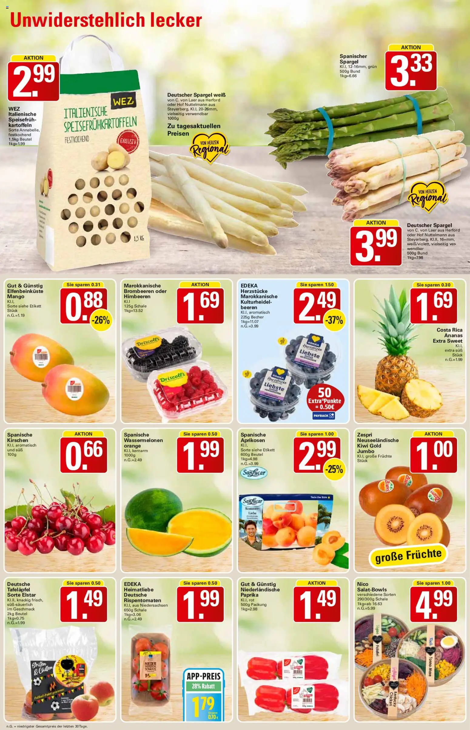 WEZ Prospekt – gültig ab 26.05.2026 | Seite: 2 | Produkte: Spargel, Kartoffeln, Paprika, Mango