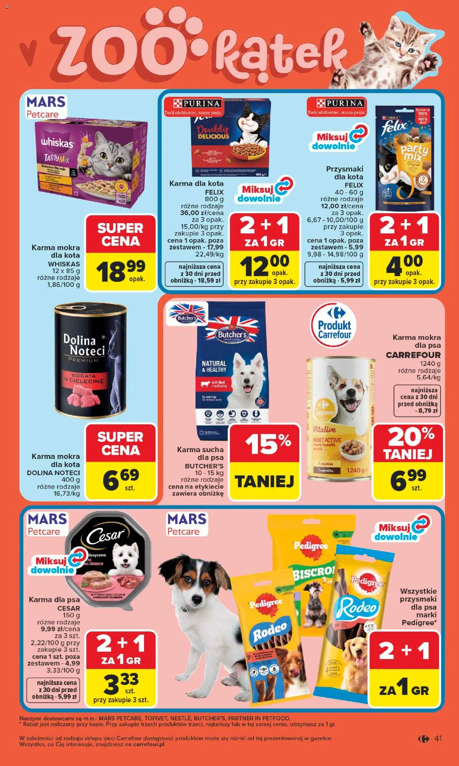 Carrefour gazetka od 04.05.2026 | Strona: 43 | Produkty: Pedigree, Karma dla kota, Karma dla psa