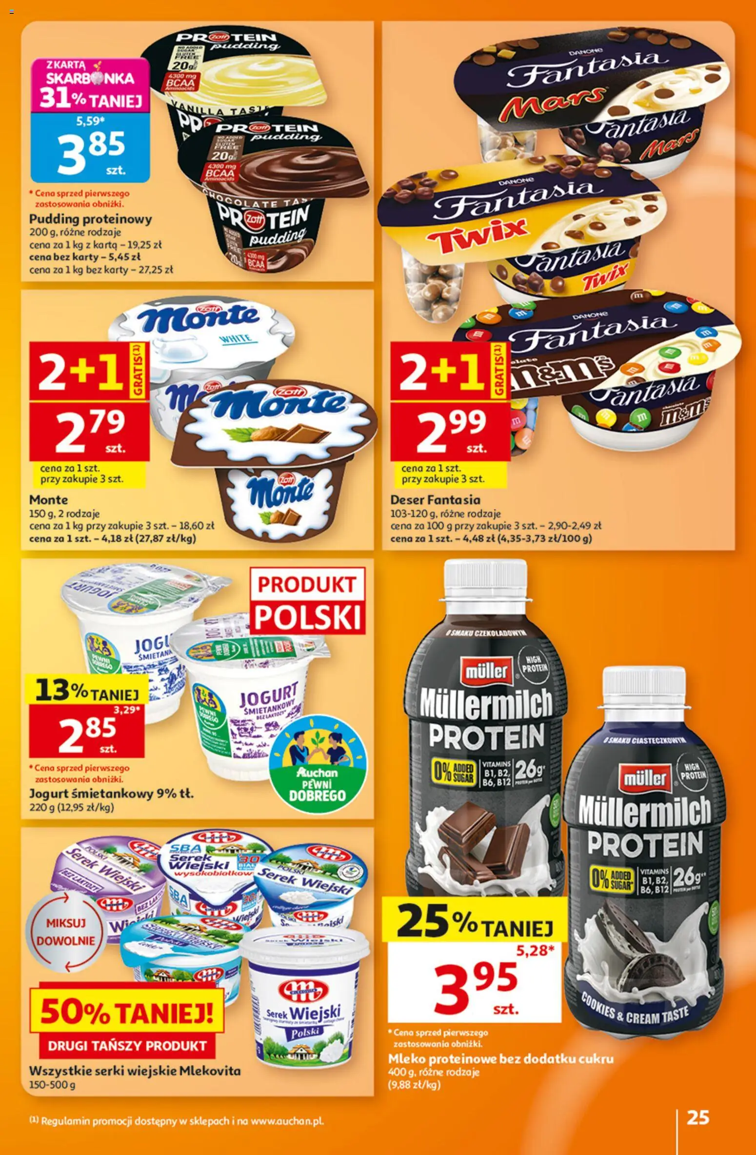 Auchan gazetka - Hipermarket od 08.10.2026 | Strona: 25 | Produkty: Deser, Protein pudding, Mleko, Jogurt