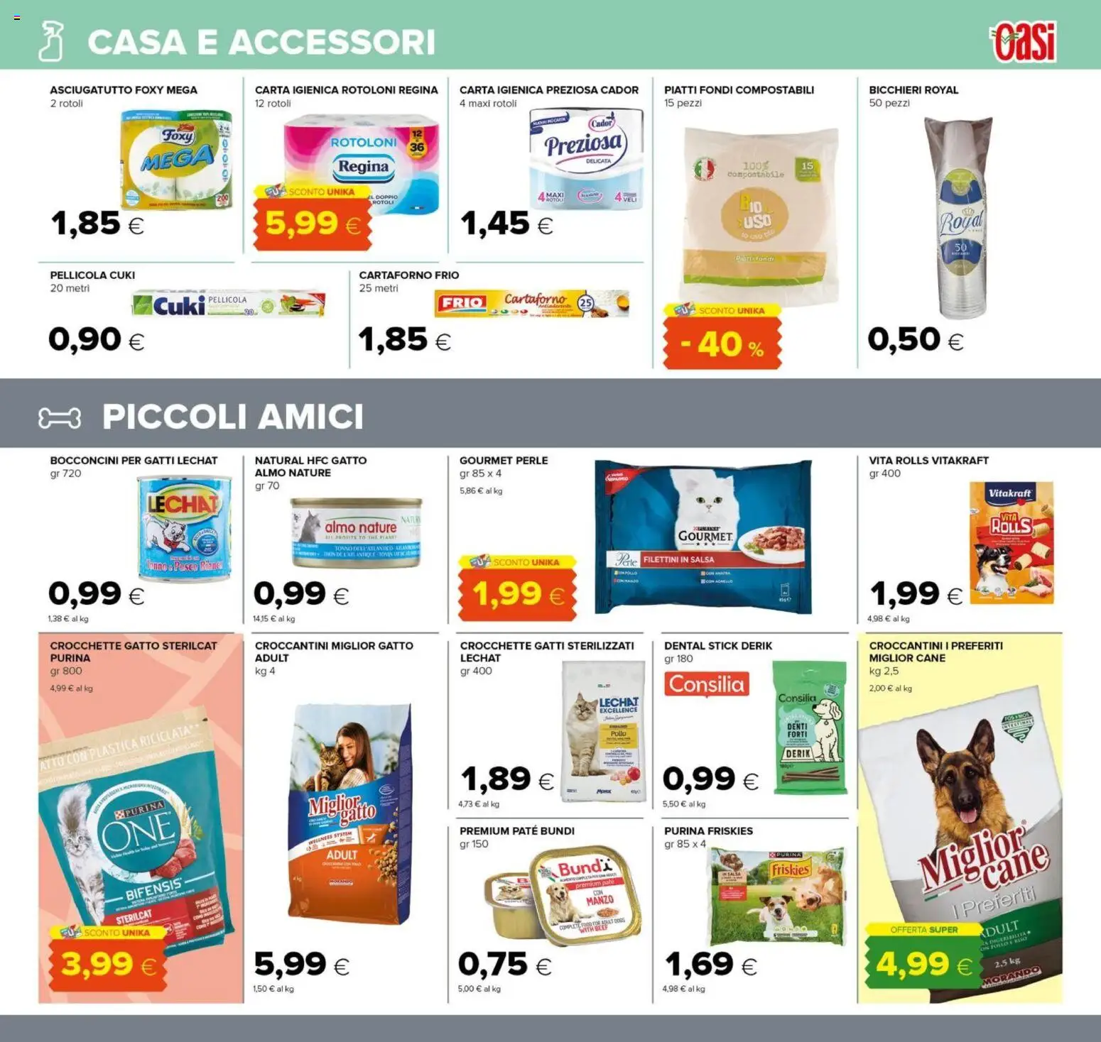 Volantino Oasi del 21/08/2026 | Pagina: 23 | Prodotti: Manzo, Piatti, Crocchette gatto, Asciugatutto