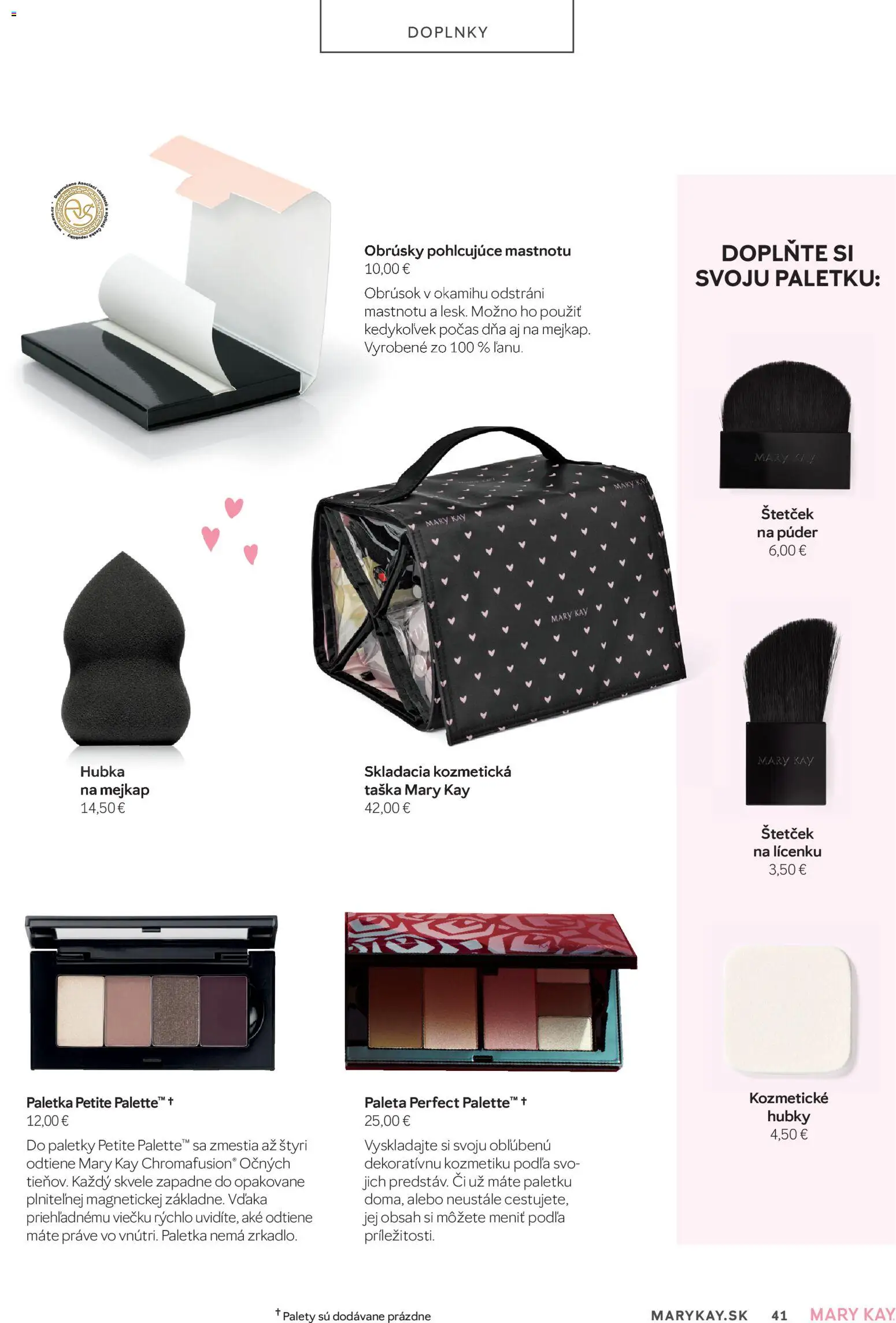 Nové Mary Kay akcie – leták je platný od 30.06.2026 | Strana: 41 | Produkty: Púder, Hubka, Taška