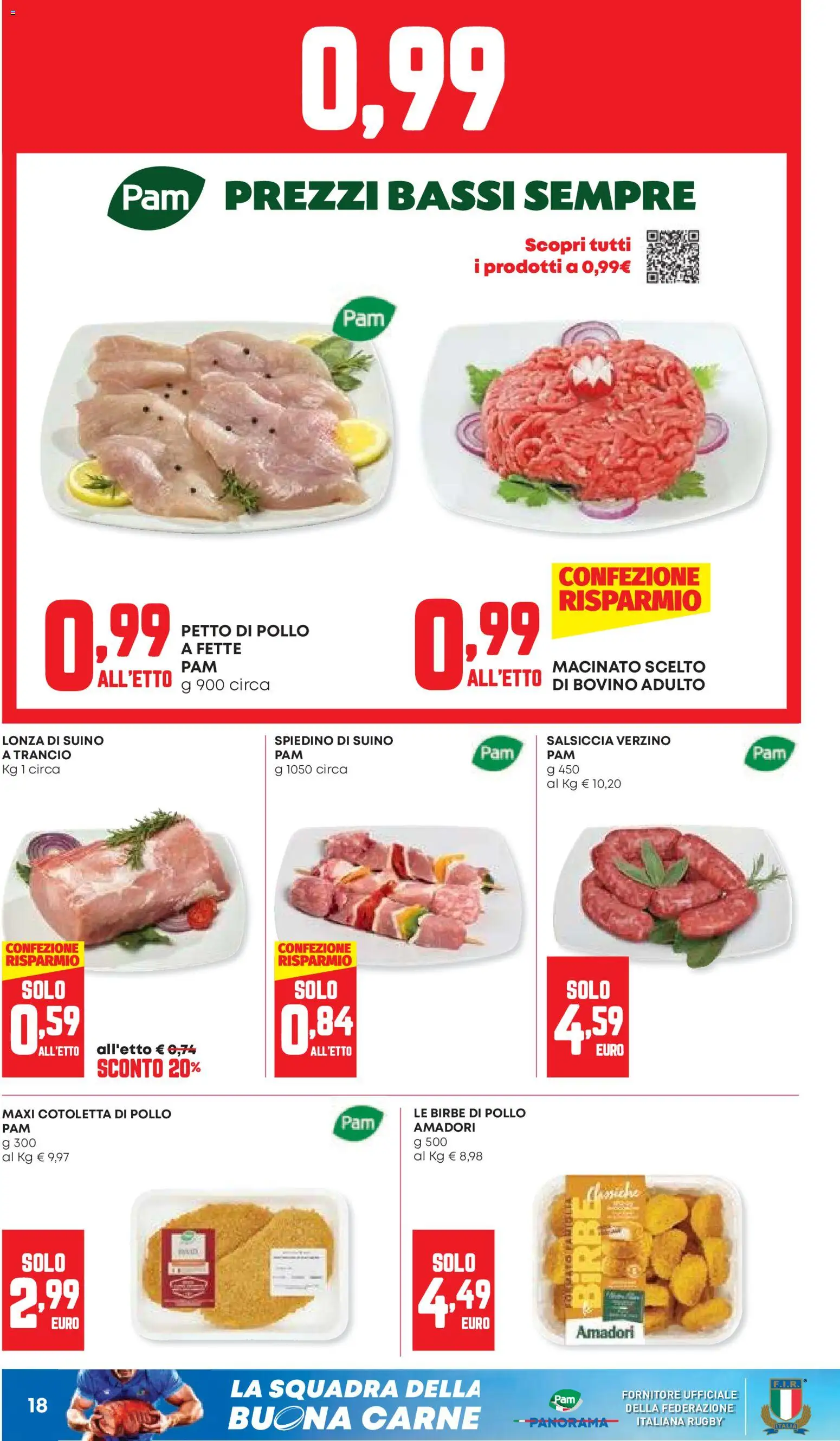 Volantino Panorama del 10/09/2026 | Pagina: 18 | Prodotti: Bovino, Suino, Salsiccia, Macinato