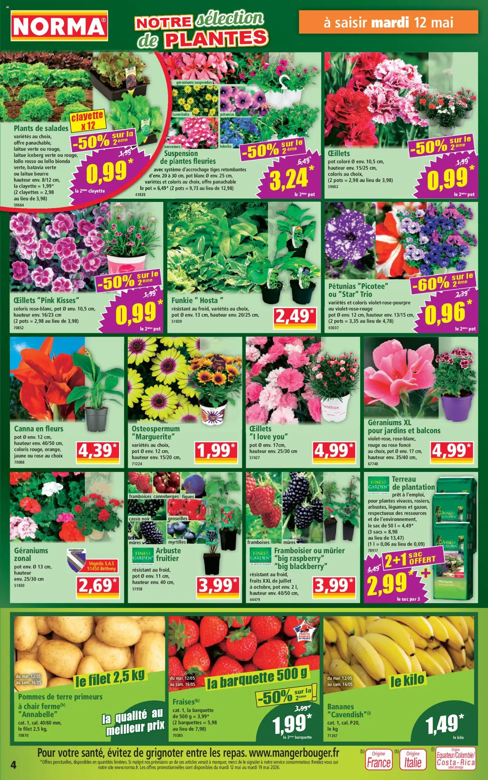 {H1} | Page: 4 | Produits: Cassis, Myrtilles, Sac, Pommes de terre