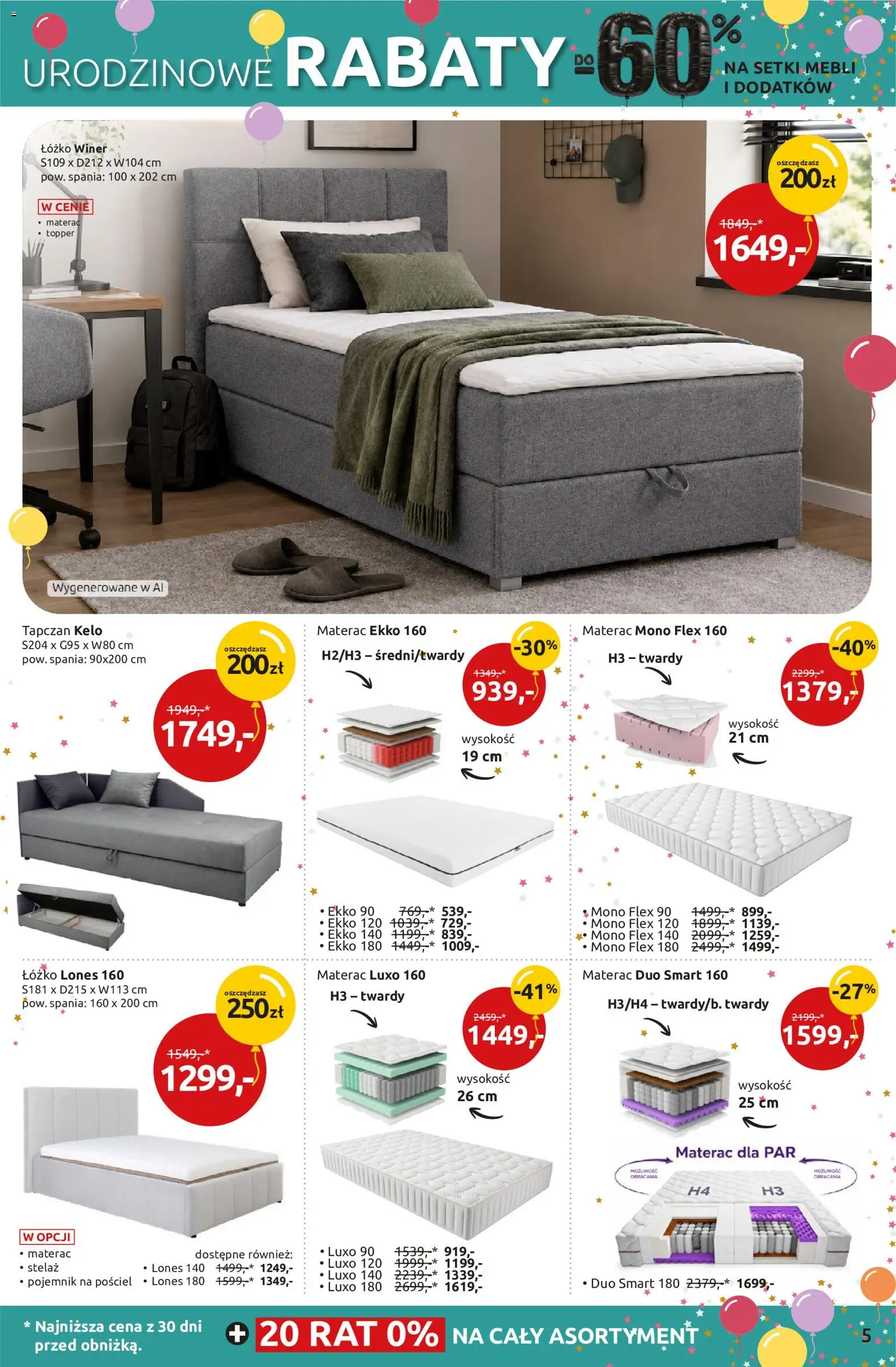 Black Red White promocje od 24.09.2026 | Strona: 5 | Produkty: Łóżko, Materac