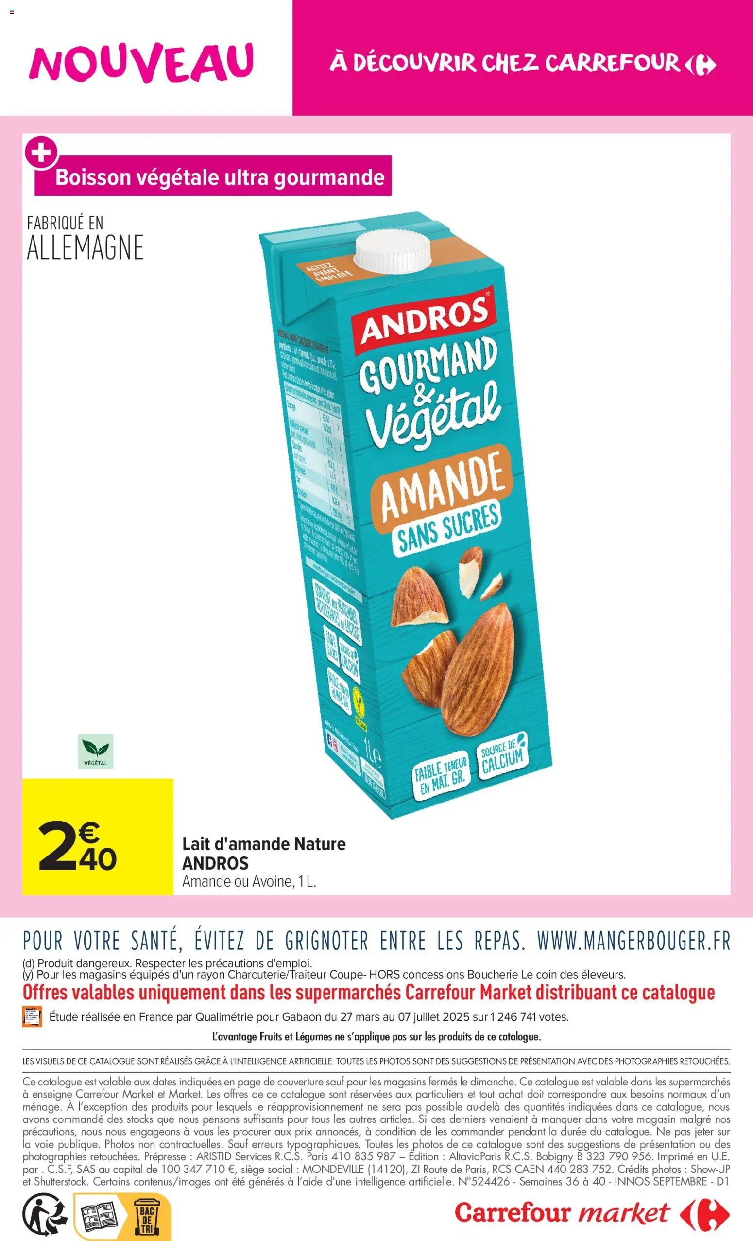 {H1} | Page: 16 | Produits: Amande, Boisson, Fruits, Lait