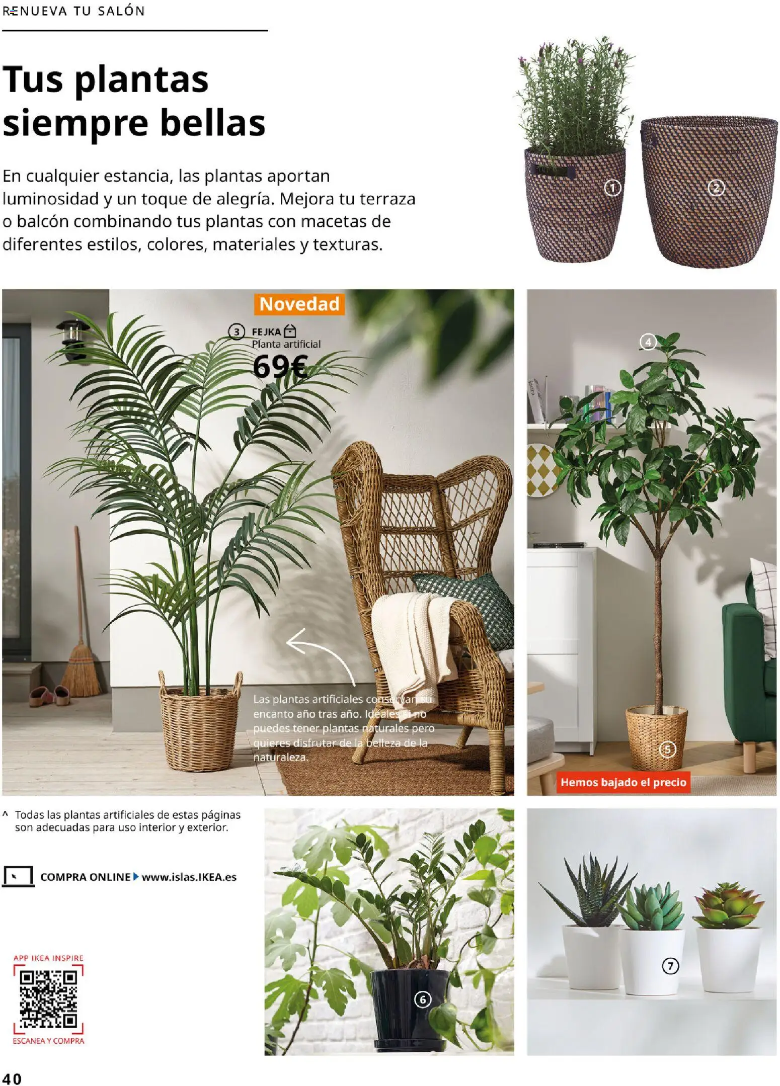 Catálogo IKEA Accesorios y decoración │ válido desde el 01/02/2026 | Página: 40 | Productos: Salón, Macetas, Planta artificial