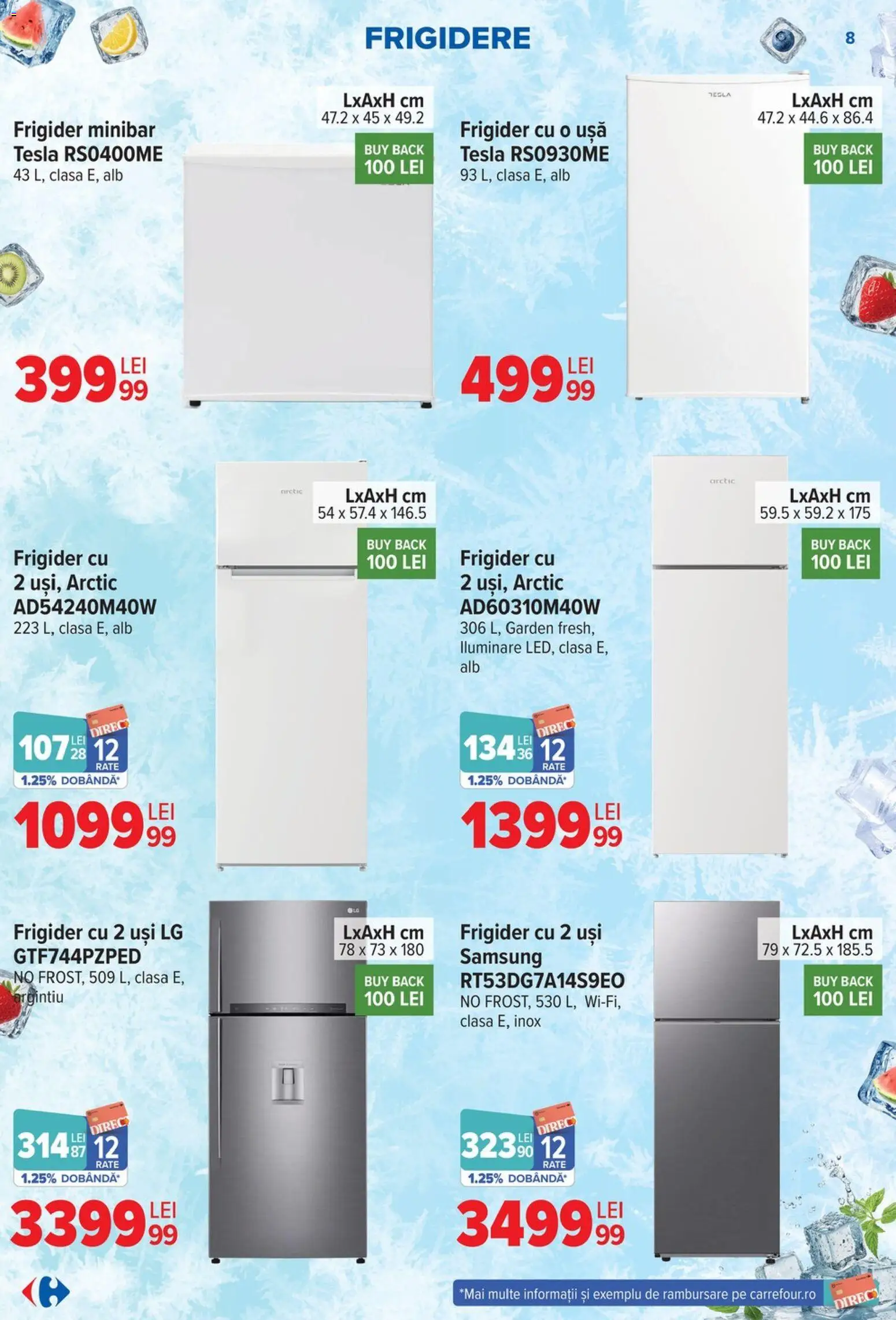 Noul catalog Carrefour – valabil de la 17.06.2026 | Pagină: 8 | Produse: Frigider, Ușă