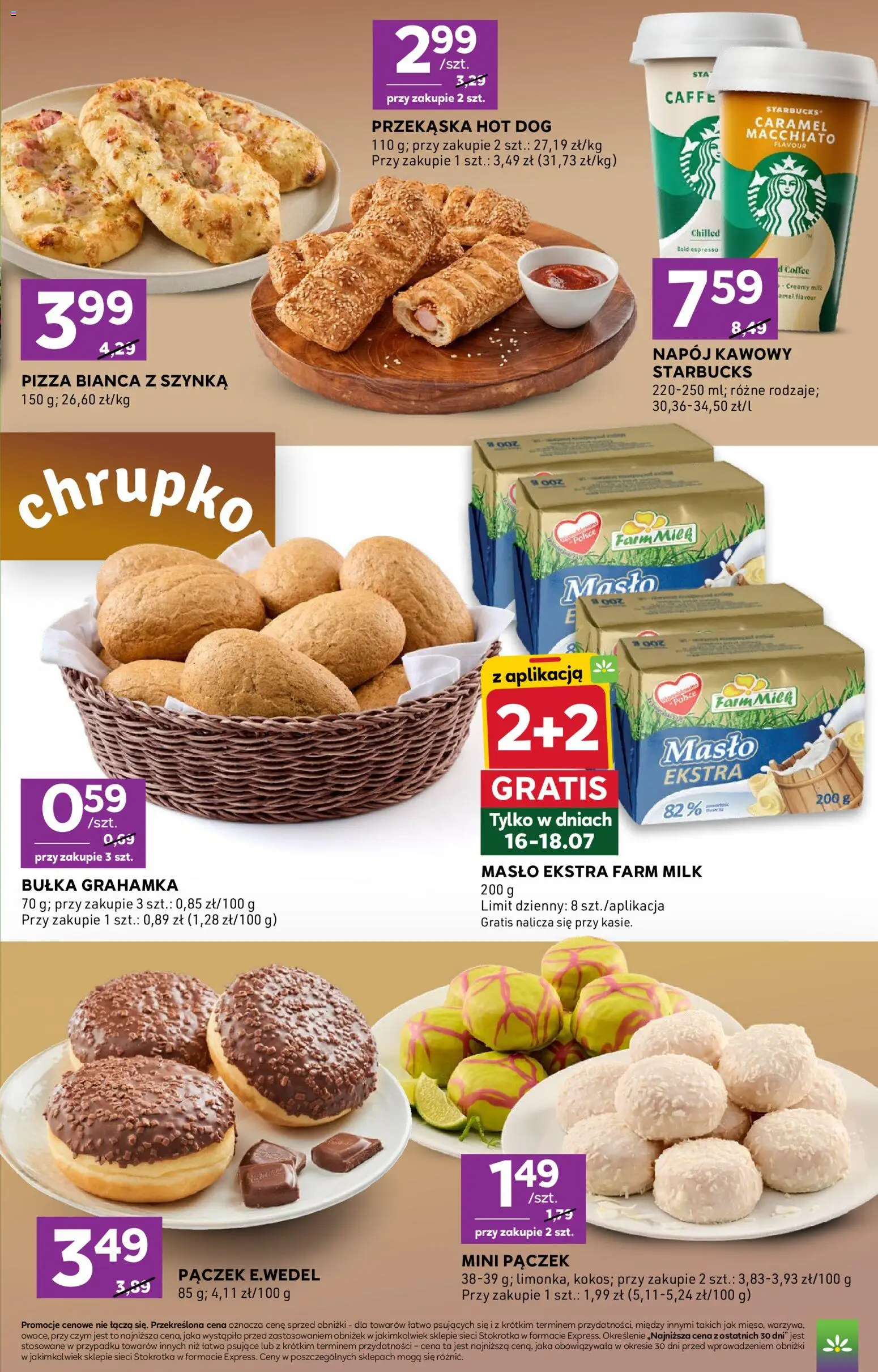 Stokrotka gazetka - Express od 16.07.2026 | Strona: 4 | Produkty: Stokrotka, Szynka, Masło, Pizza