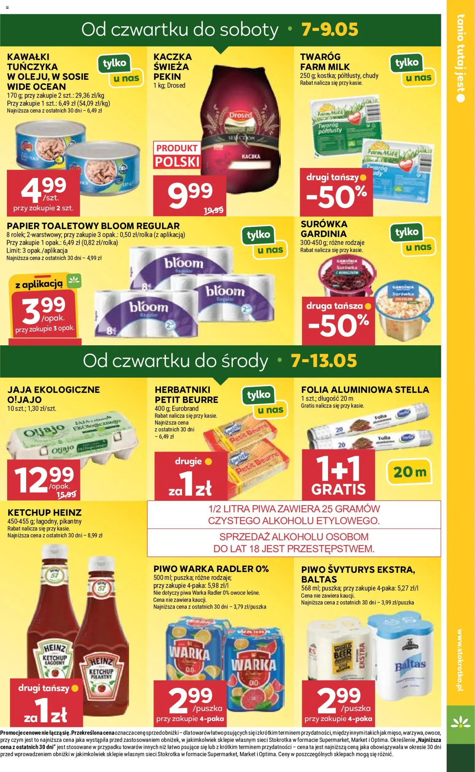 Stokrotka gazetka - Market od 07.05.2026 | Strona: 18 | Produkty: Warka, Piwo, Twaróg, Owoce