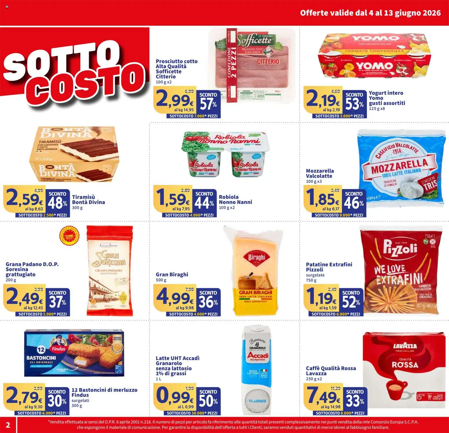 Volantino SIGMA del 04.06.2026 | Pagina: 2 | Prodotti: Caffè, Patatine, Lavazza, Savoiardi