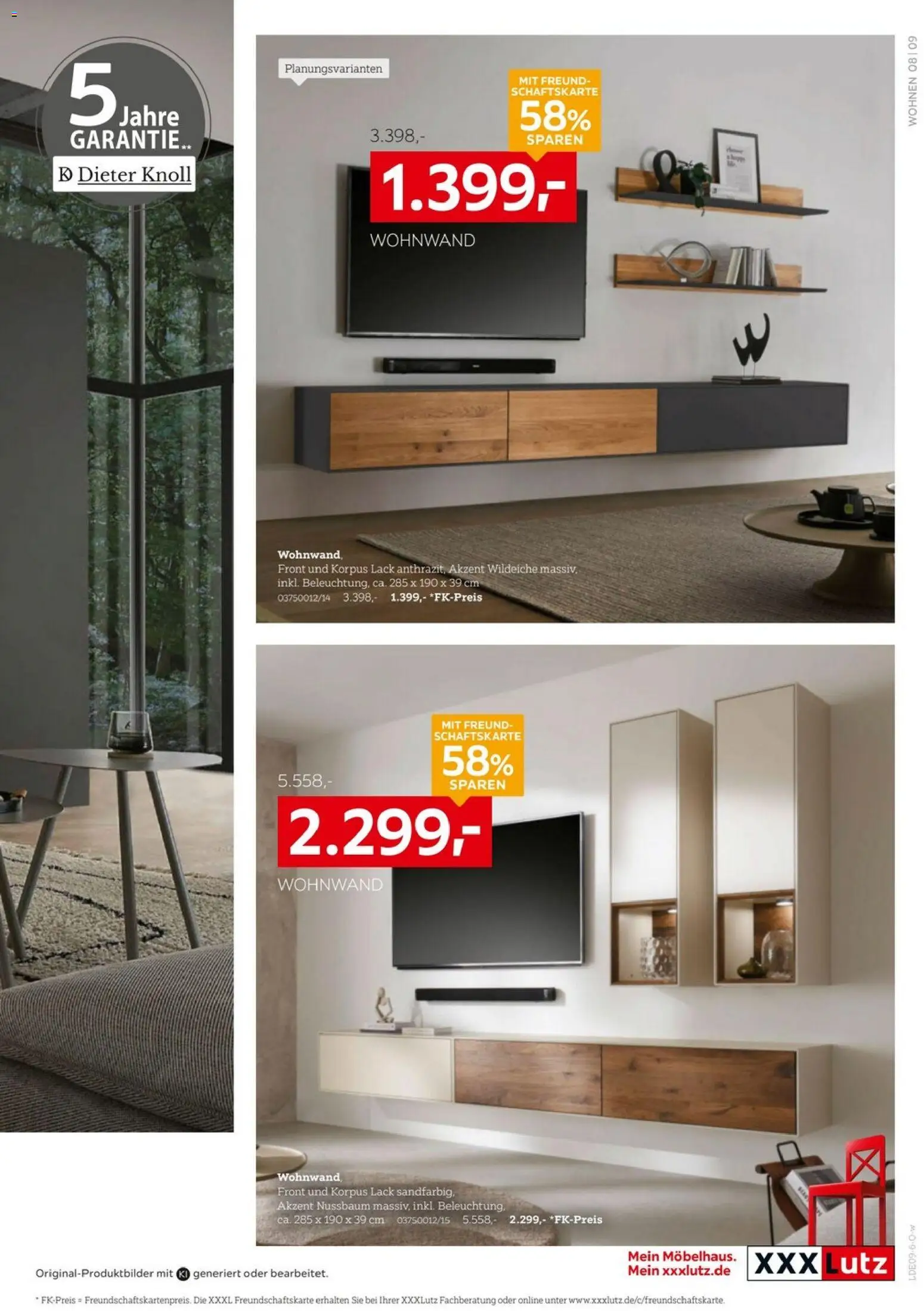 XXXLutz Bis zu 73% auf Wohnen – gültig ab 05.09.2026 | Seite: 9 | Produkte: Wohnwand