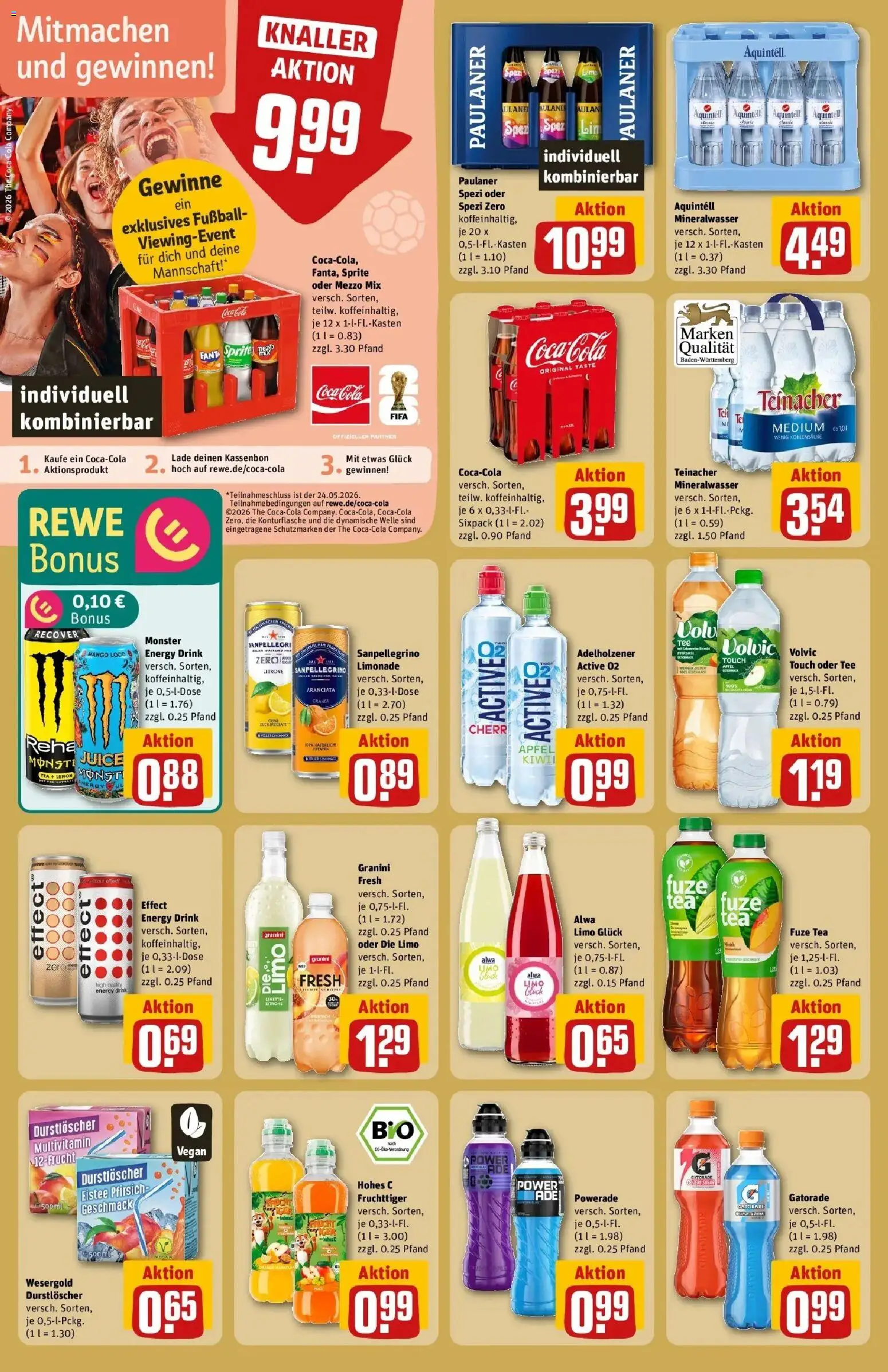 Rewe Prospekt Gemmrigheim – gültig ab 17.05.2026 | Seite: 24 | Produkte: Durstloscher, Coca cola, Cola, Hohes c