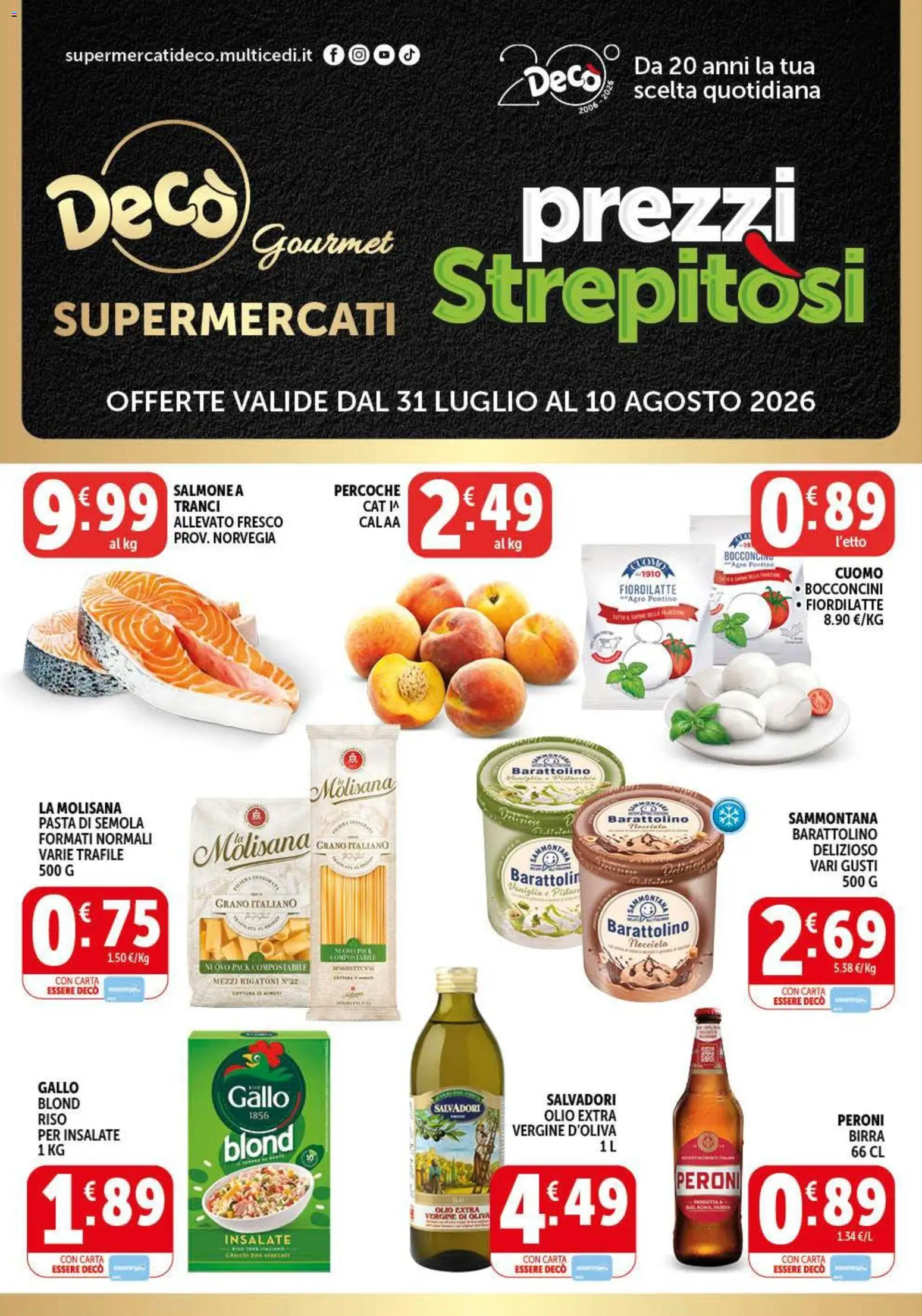 Volantino Decò del 31/07/2026 | Pagina: 1 | Prodotti: Birra, Olio, Pasta, Olio extra vergine