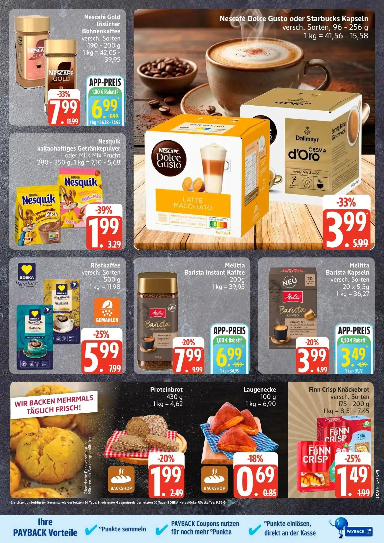 Edeka Prospekt Stralsund – gültig ab 17.05.2026 | Seite: 18 | Produkte: Melitta, Nesquik, Dallmayr, Nescafe gold