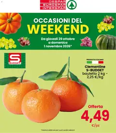Anteprima del volantino Eurospar volantino Weekend valido a partire dal 29/10/2026