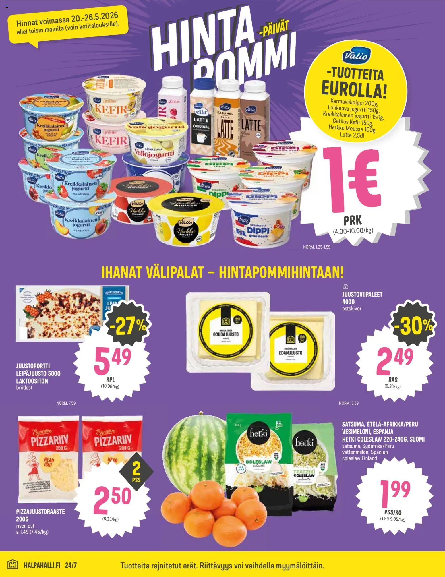 Halpa Halli tarjoukset – voimassa 20.05.2026 alkaen | Sivu: 2 | Tuotteet: Tzatziki, Mousse, Voi, Kreikkalainen jogurtti