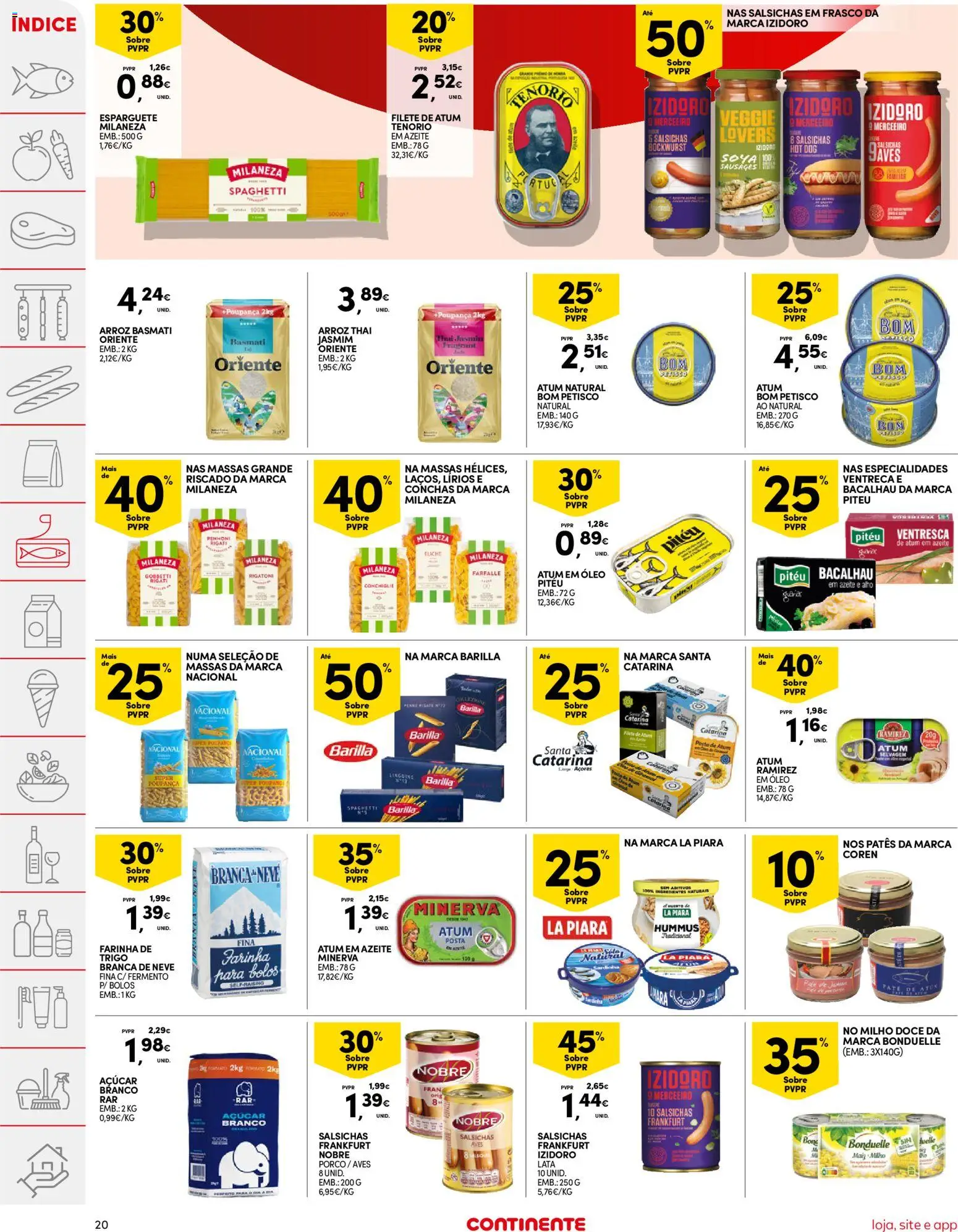 Continente folheto │ válido de 19.05.2026 | Página: 20 | Produtos: Atum, Bacalhau, Açúcar, Milho