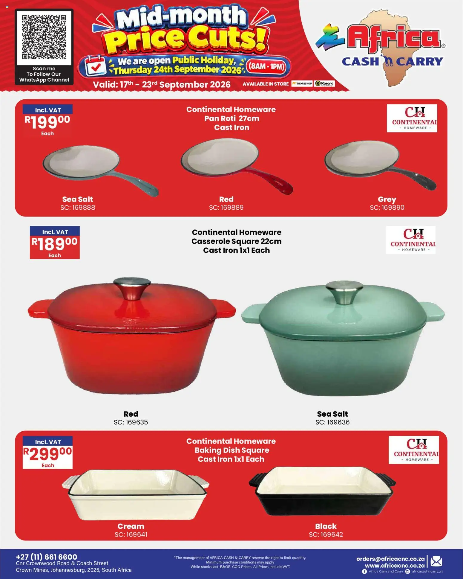 New Africa Cash & Carry catalogue – valid from 17/09/2026 | Page: 50 | Products: Iron, Cream, Salt