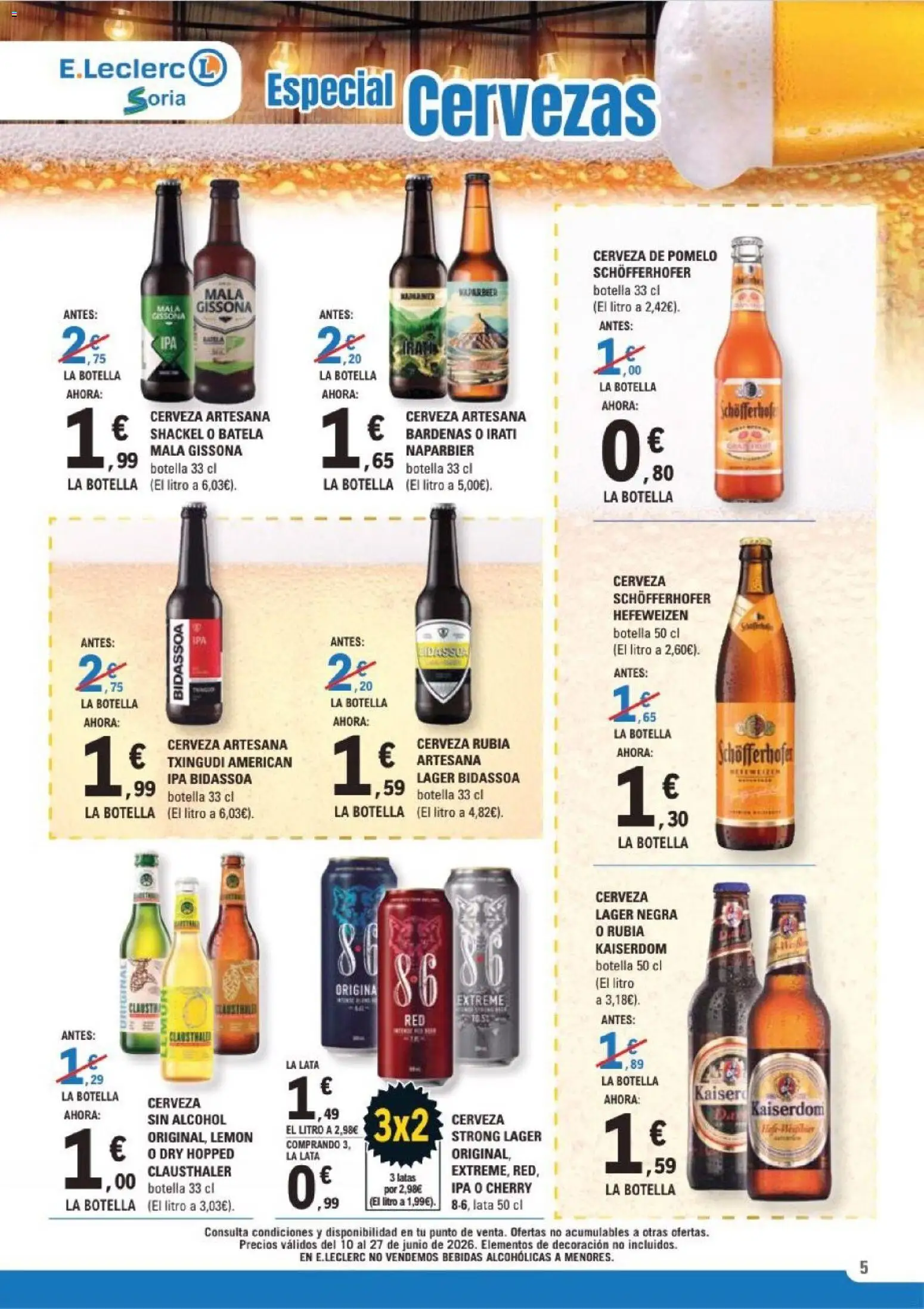 E.Leclerc Soria │ válido desde el 10.06.2026 | Página: 5 | Productos: Cerveza