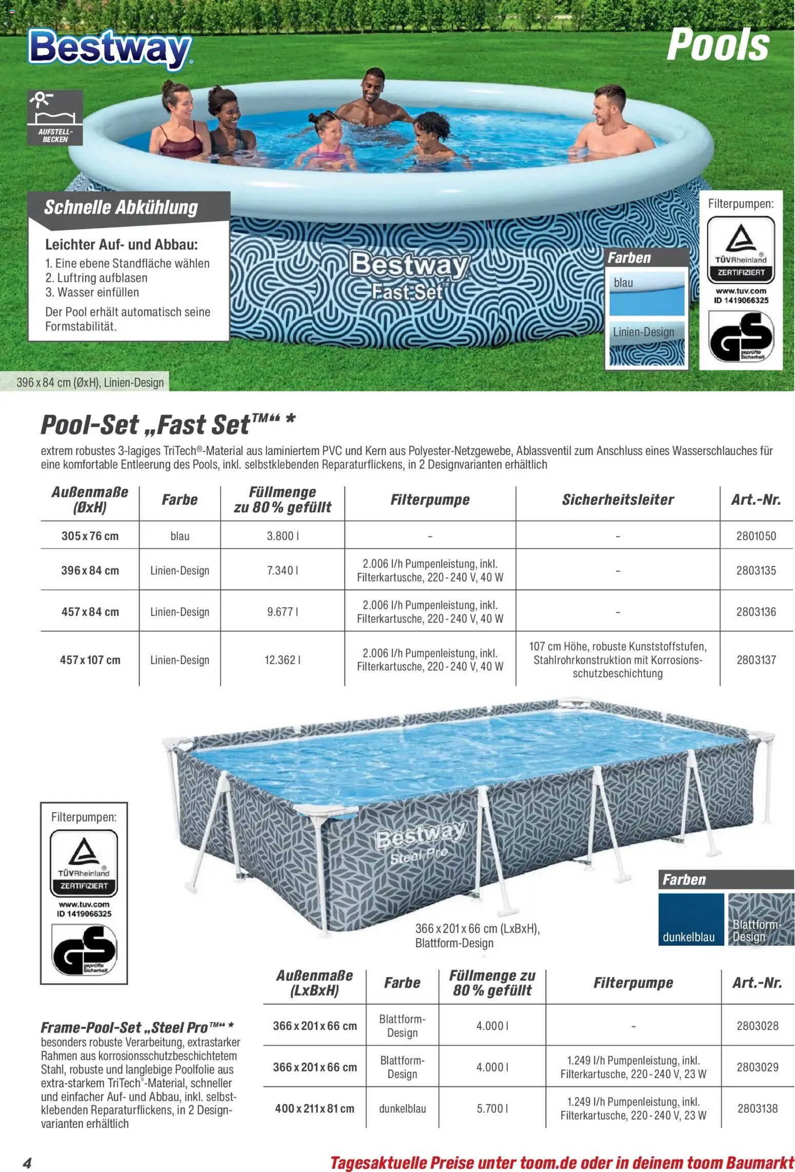 Toom Baumarkt - Pool, Sauna & Klima 2026 – gültig ab 14.03.2026 | Seite: 4 | Produkte: Wasser