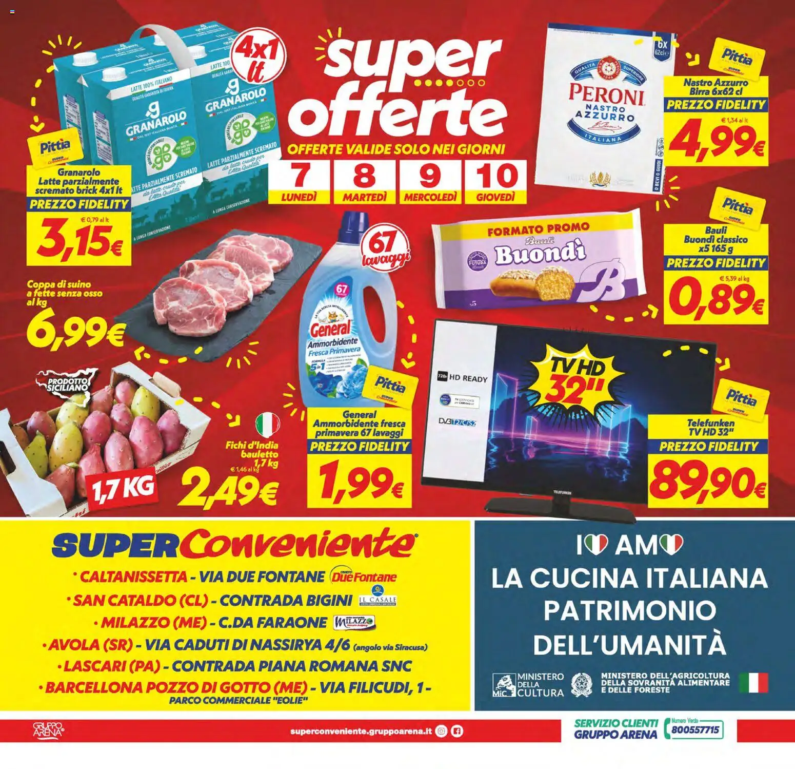 Volantino SuperConveniente del 01/09/2026 | Pagina: 28 | Prodotti: Ammorbidente, Suino, Latte, TV