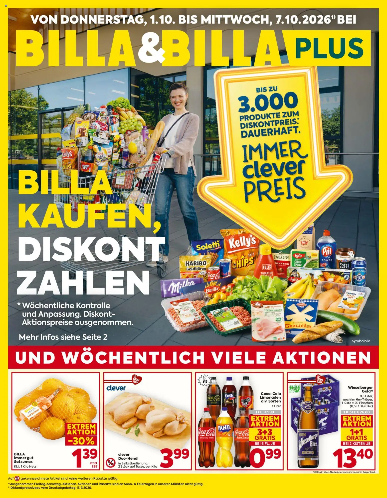 Billa AT akciós ujság - amely érvényes a következő dátumtól: 2026.10.01. | Oldal: 1 | Termékek: Fanta, Gouda, Barilla, Felix