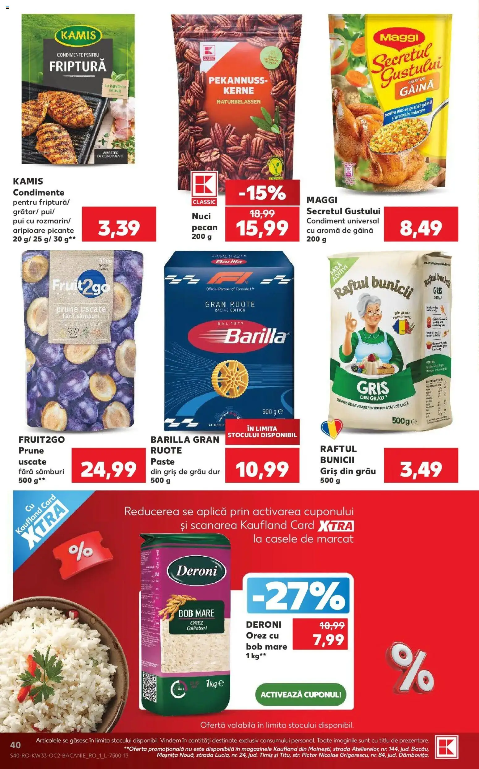 Kaufland Viseu de Sus 12.08.2026 - Revista si Oferta | Pagină: 40 | Produse: Pui, Orez, Prune, Nuci